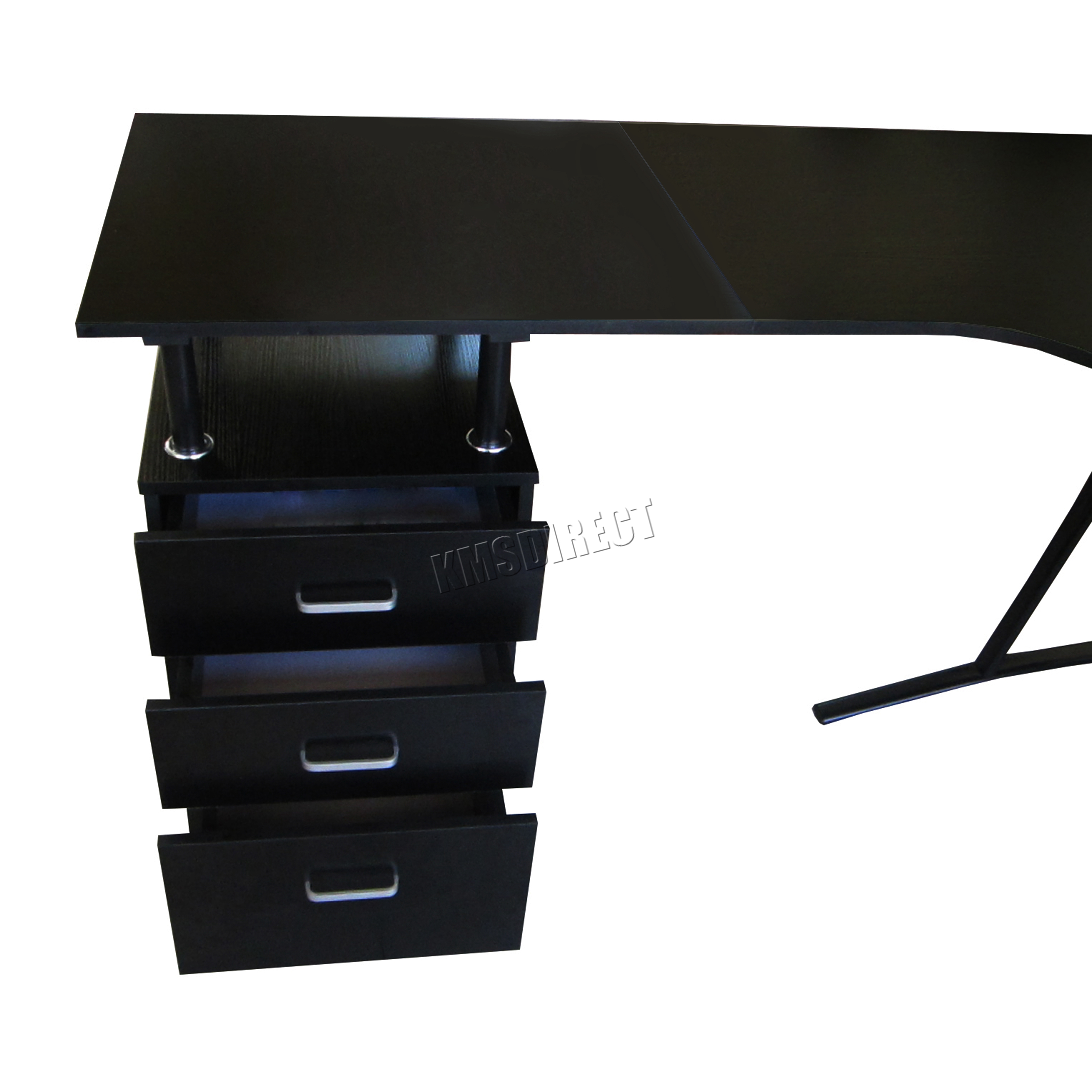 WestWood LShaped Corner Computer Desk PC Table Drawers Home Office