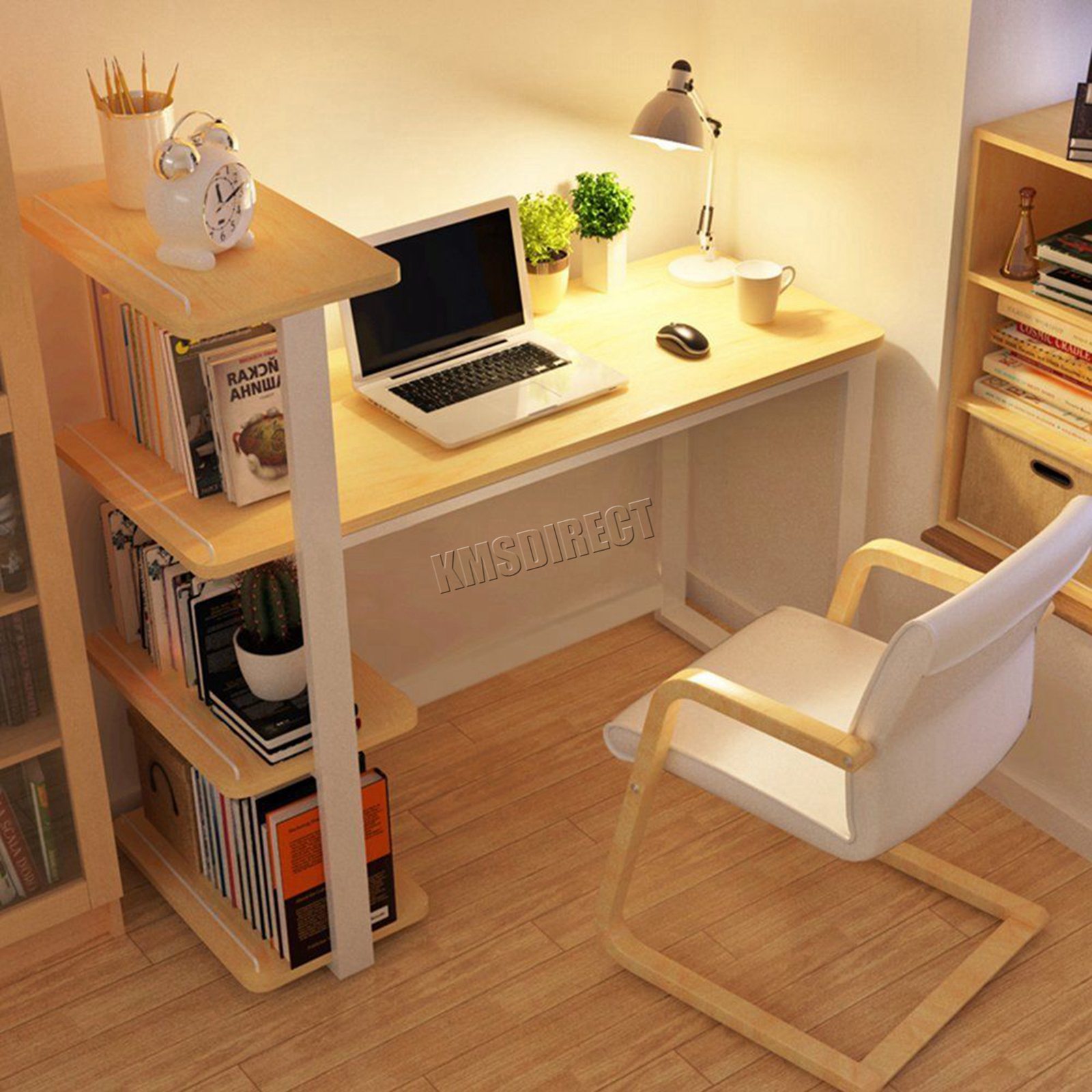 Détails Sur Westwood Ordinateur Bureau Maison Pc Portable Table Avec 4 étagères Cd07 Afficher Le Titre D Origine