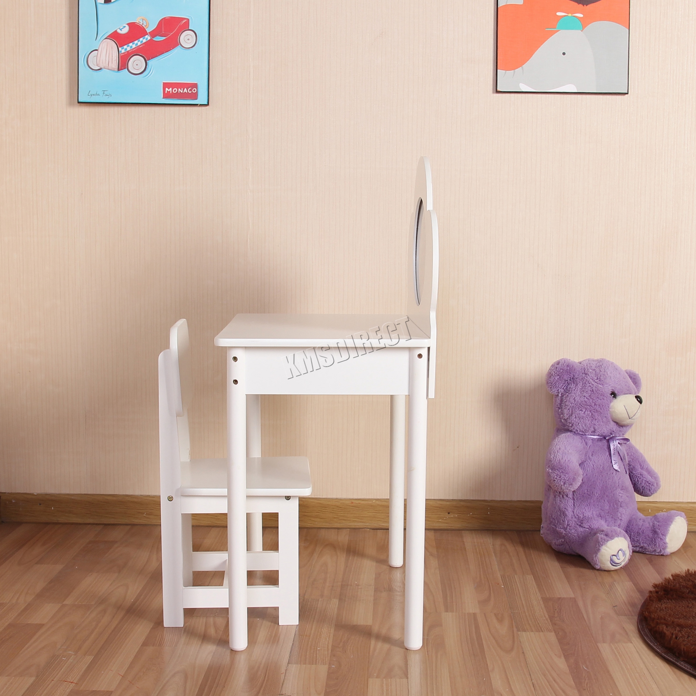 FoxHunter Children’s Dressing Table With Mirror Girls Kids Makeup