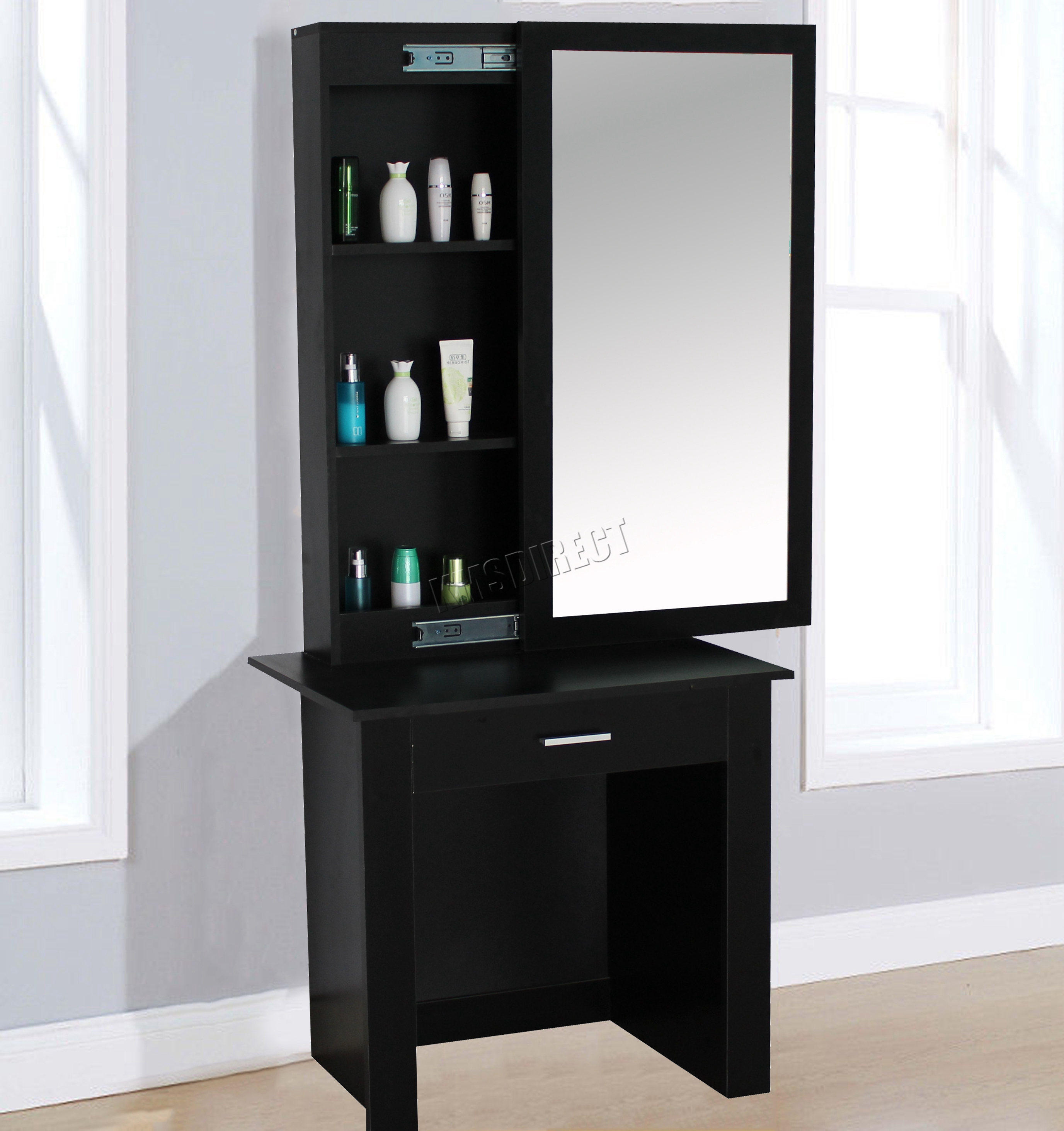 Westwood Wooden Makeup Jewelry Dressing Table With Sliding Mirror Westwood Wooden Makeup Jewelry Dressing Table With Sliding