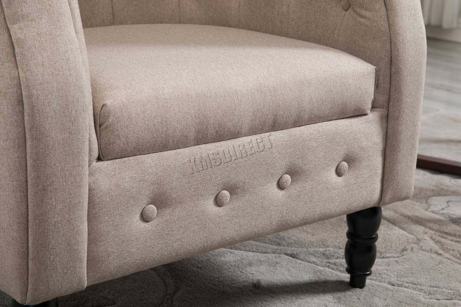 WestWood Vintage Linen Fabric Tub Chair Armchair Dining Living Room Lounge TC07 eBay