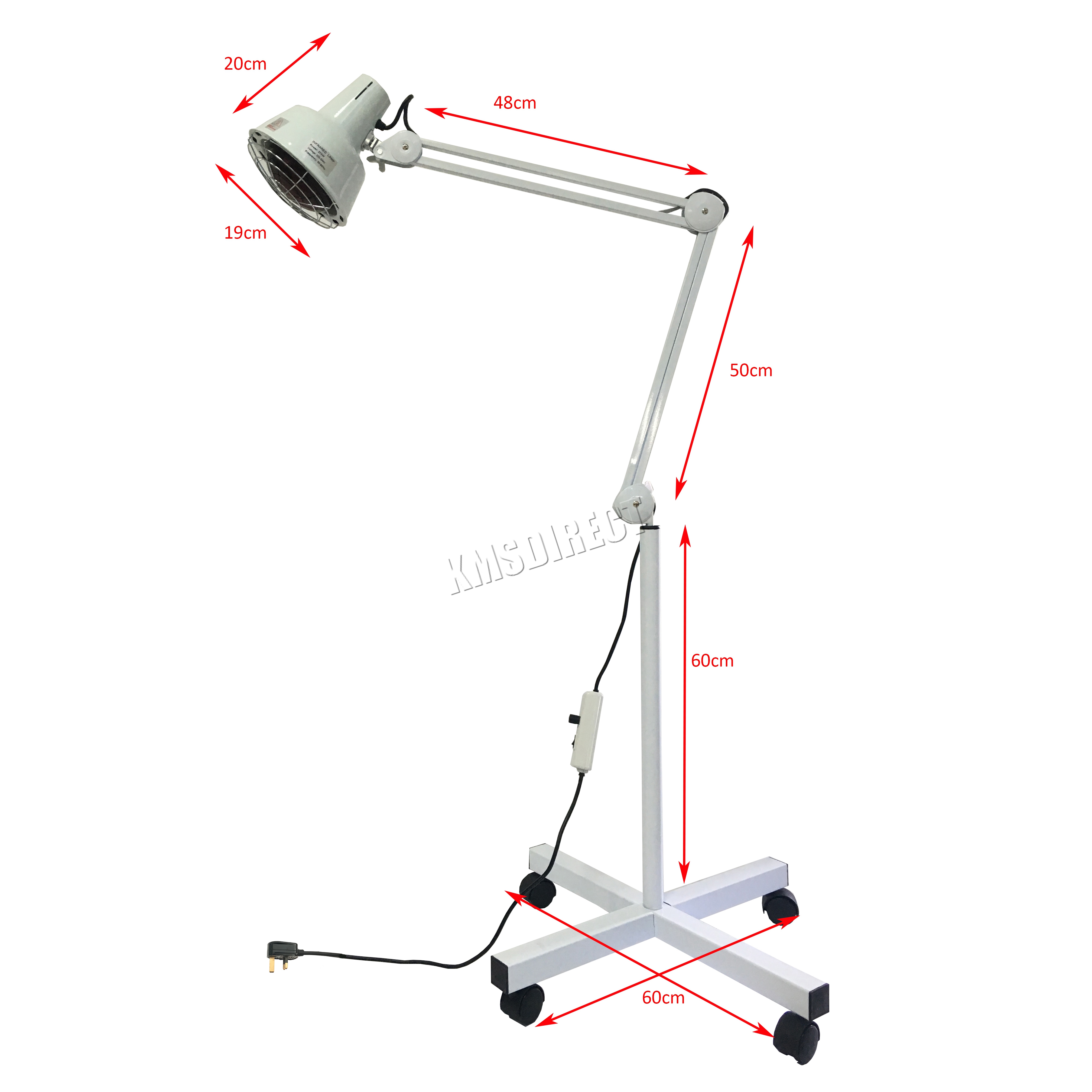 Details About Foxhunter Infrared Floor Stand Heat Lamp Health Pain Relief Therapy 275w White