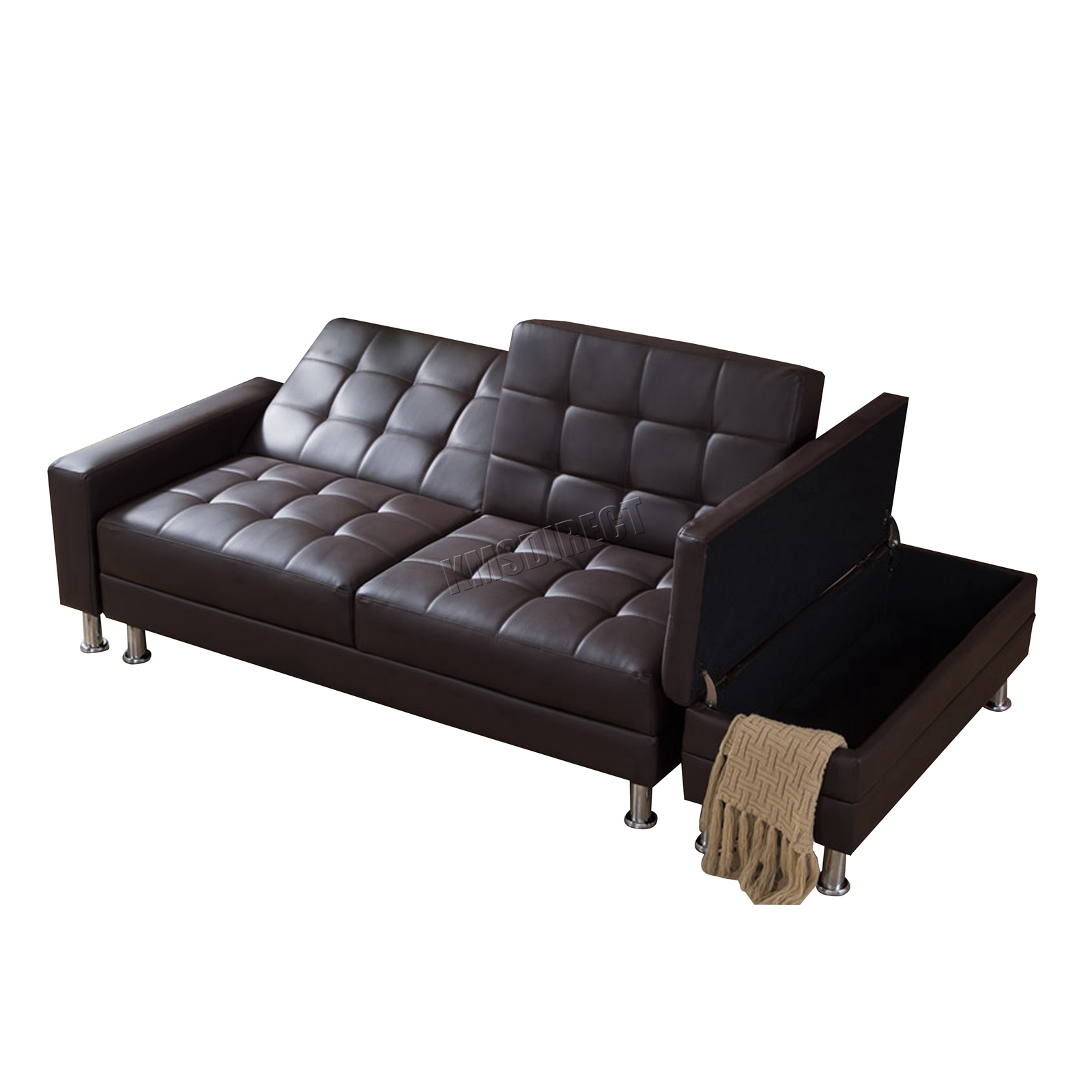 Détails Sur Westwood Pu Canapé Lit Avec Rangement 3 Places Invité Ottoman Tabouret Psb04 Afficher Le Titre D Origine