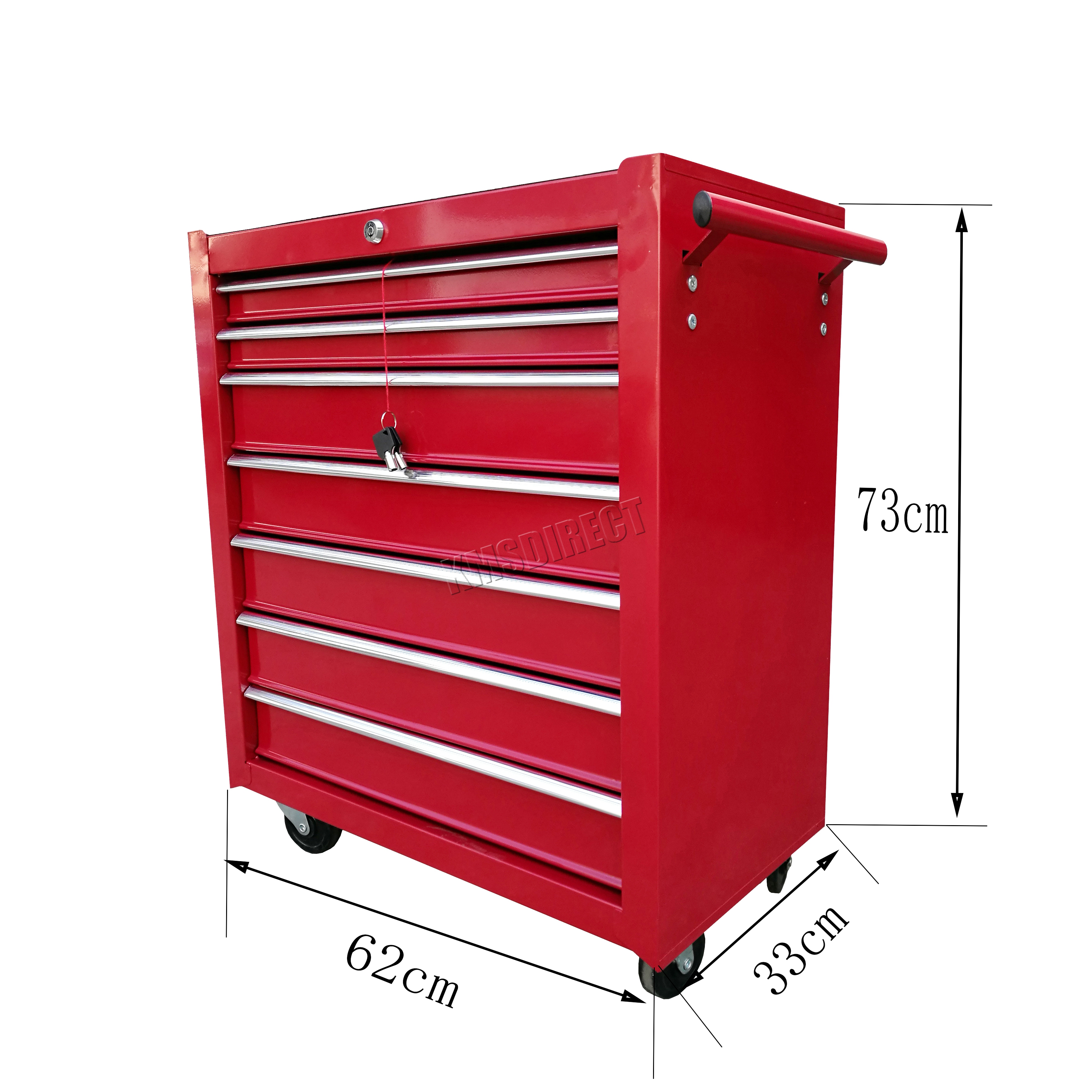FoxHunter Metal Tool Box Chest Storage Organizer Cart Garage