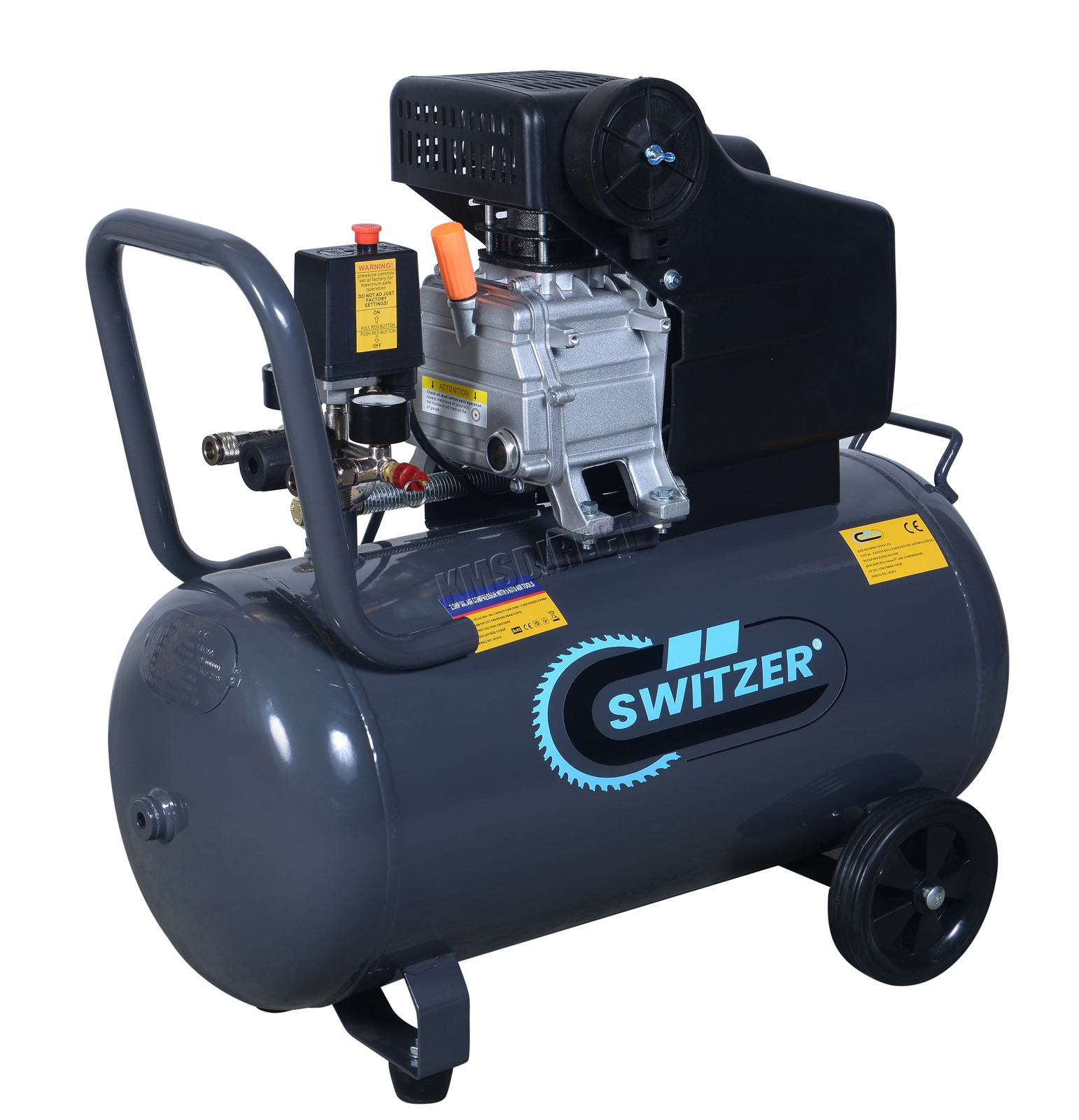 Switzer Mobile Air Compressor 50L Litre 2.5hp 8 BAR With 5PC Spray