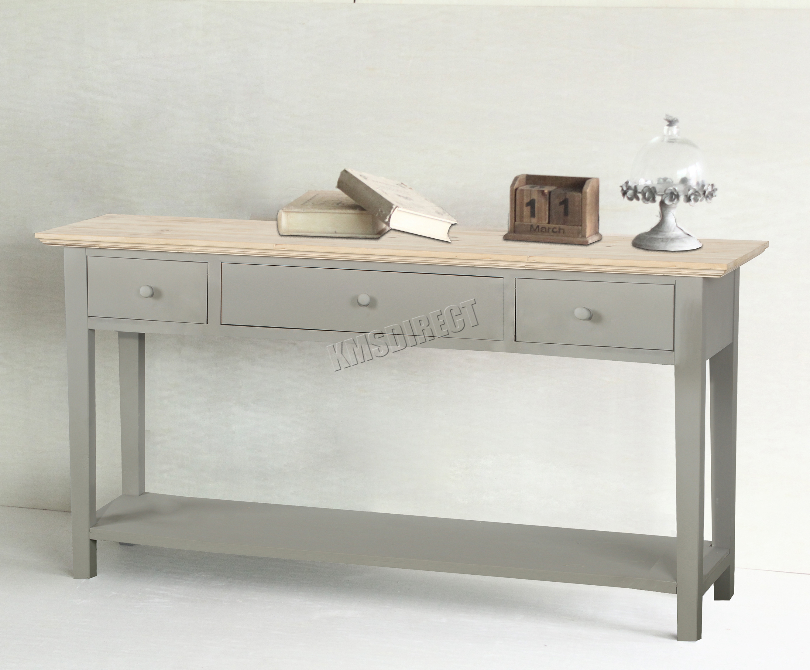 Foxhunter Console Table 3 Drawers Wood Hallway Side Storage Hall Foxhunter Console Table 3 Drawers Wood Hallway Side