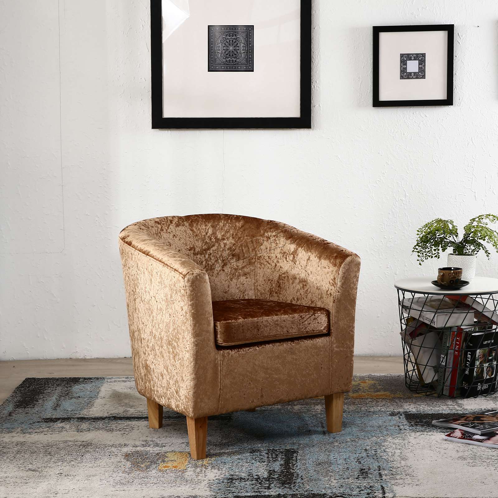 WestWood Crush Velvet Fabric Tub Chair Armchair Lounge Living Room Office TC12 eBay