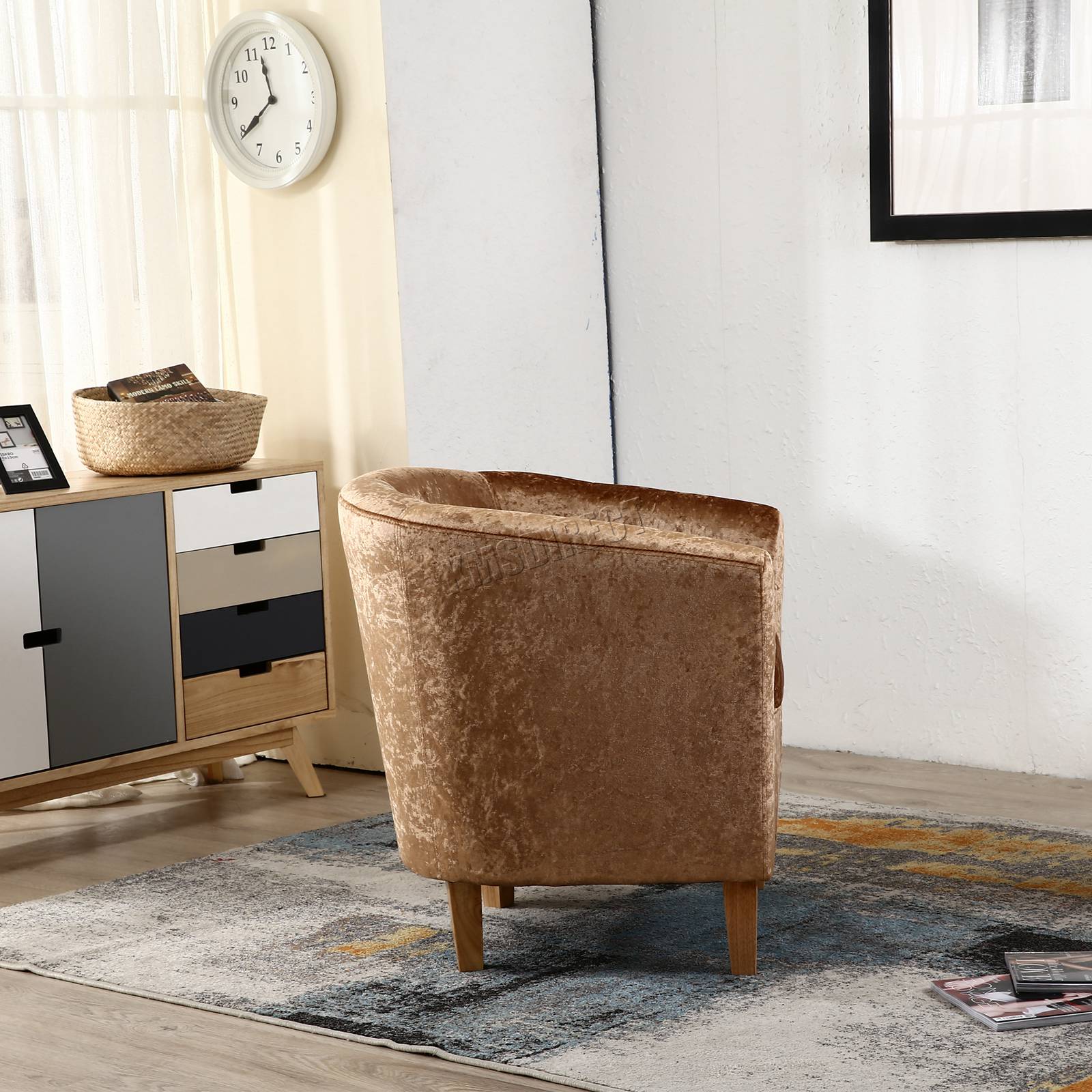 WestWood Crush Velvet Fabric Tub Chair Armchair Lounge Living Room Office TC12 eBay