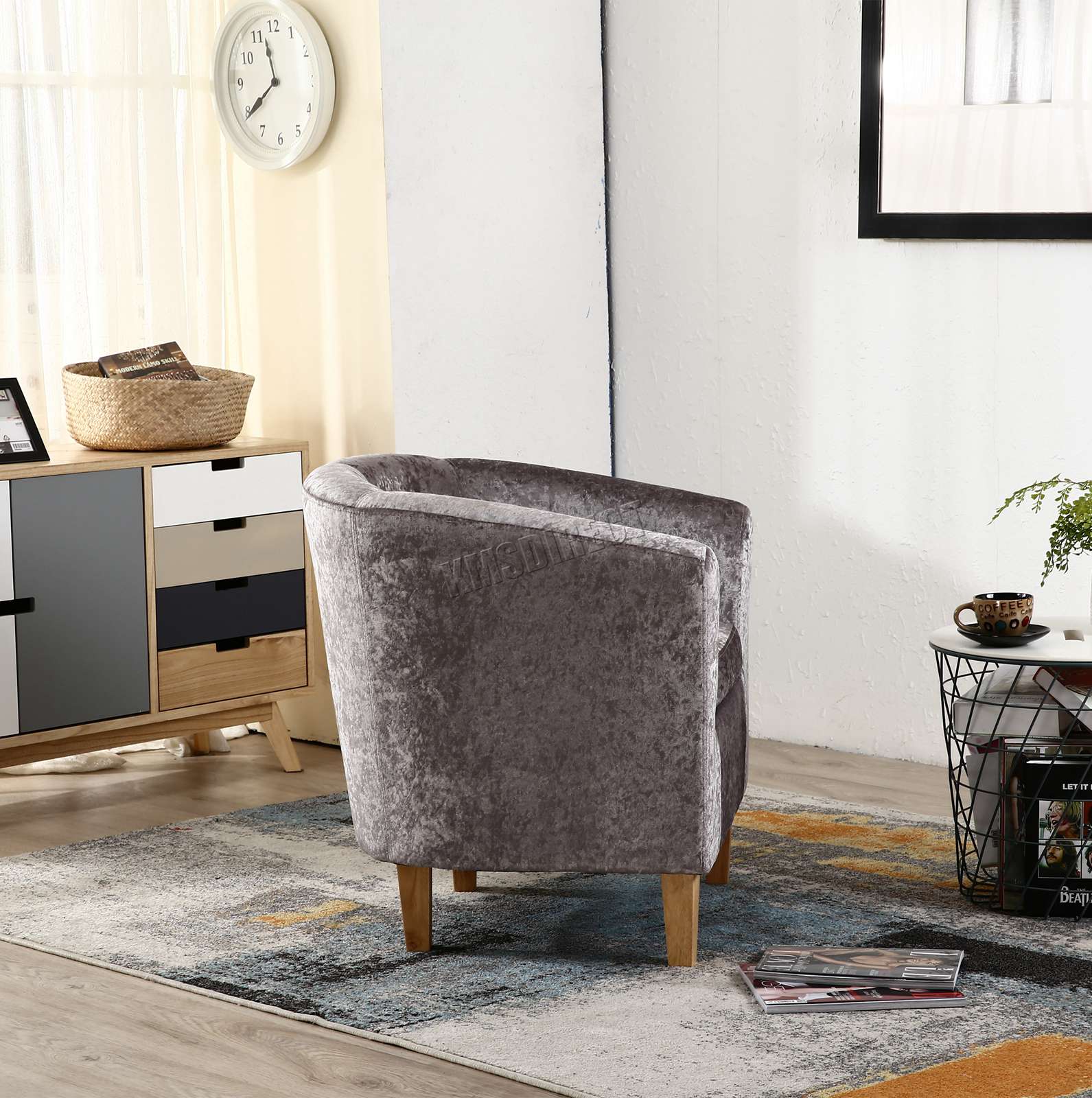 WestWood Crush Velvet Fabric Tub Chair Armchair Lounge Living Room Office TC12 eBay