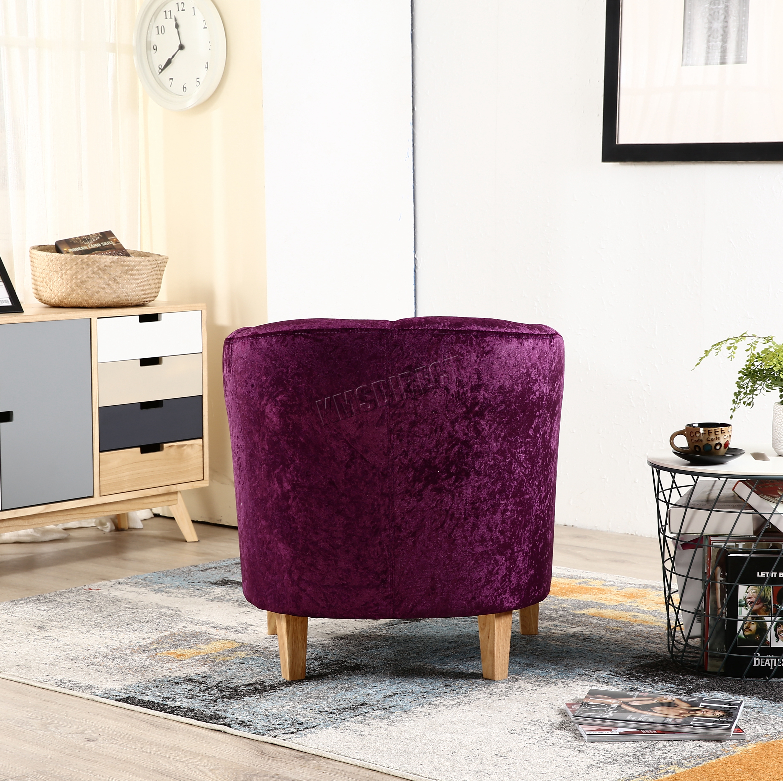 WestWood Crush Velvet Fabric Tub Chair Armchair Lounge Living Room Office TC12 eBay