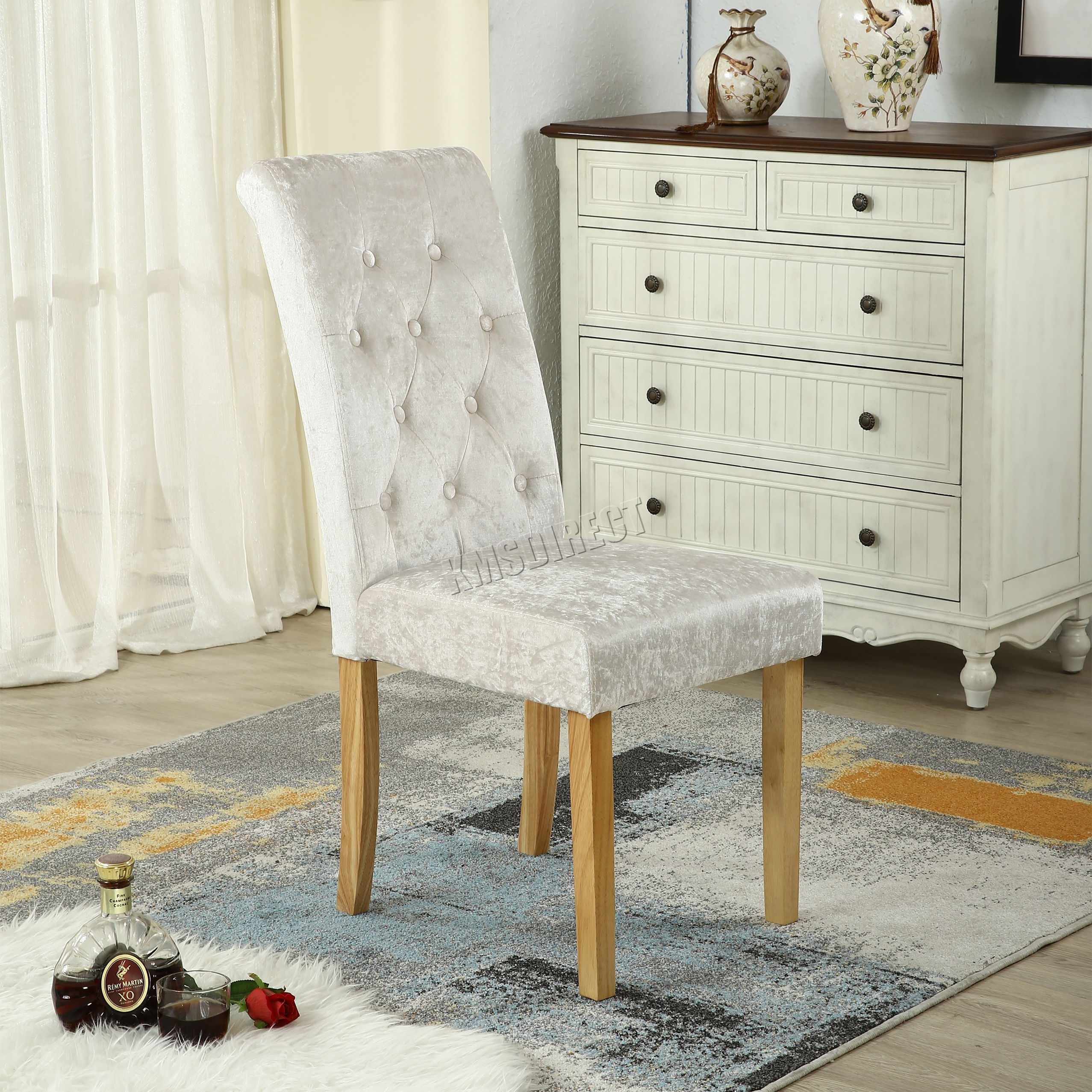 Westwood Crush Velvet Fabric Dining Chairs Scroll High Back Room Westwood Crush Velvet Fabric Dining Chairs Scroll High