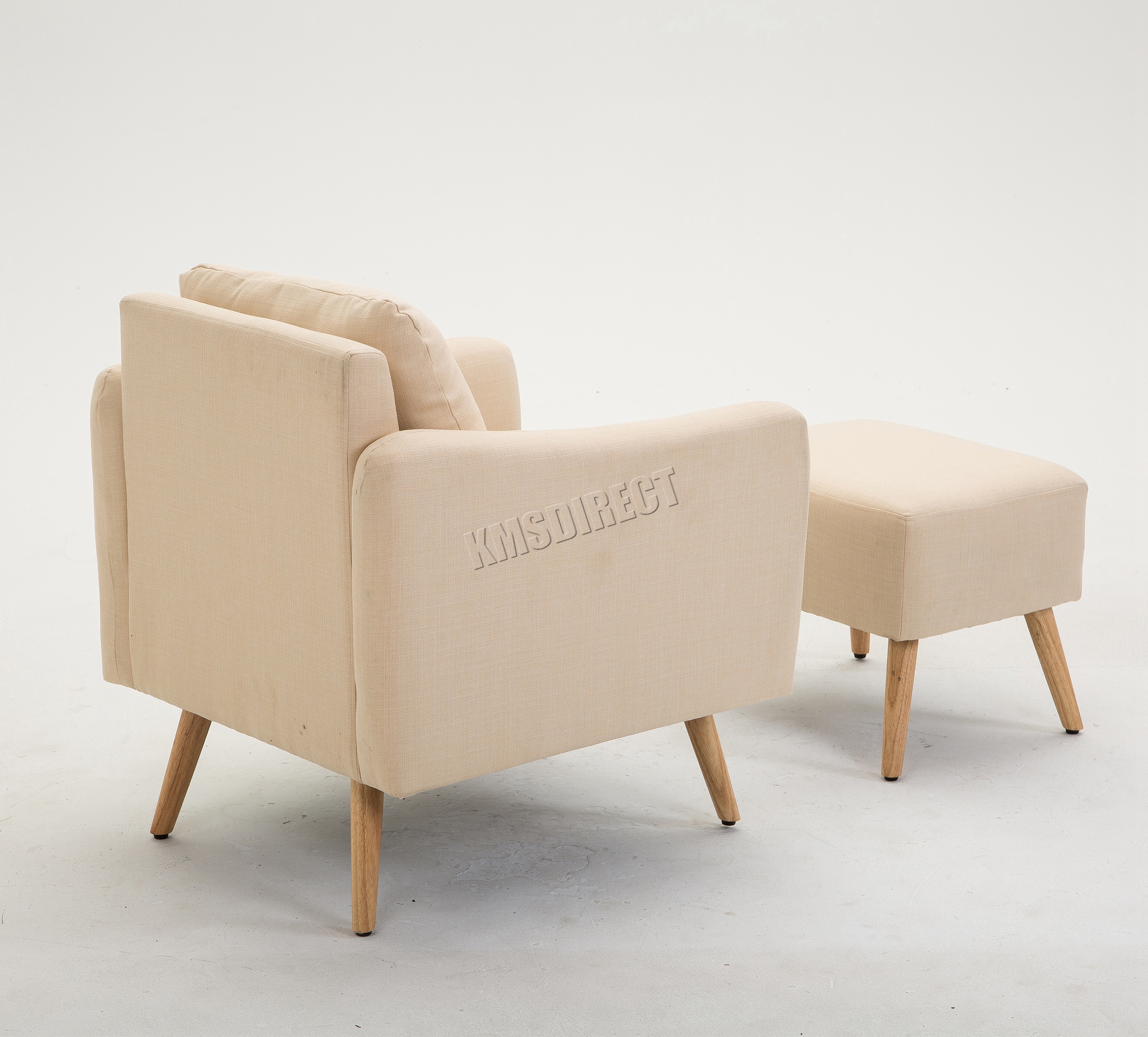 WestWood Modern Fabric Armchair Lounge Tub Chair With Foot Stool Sofa