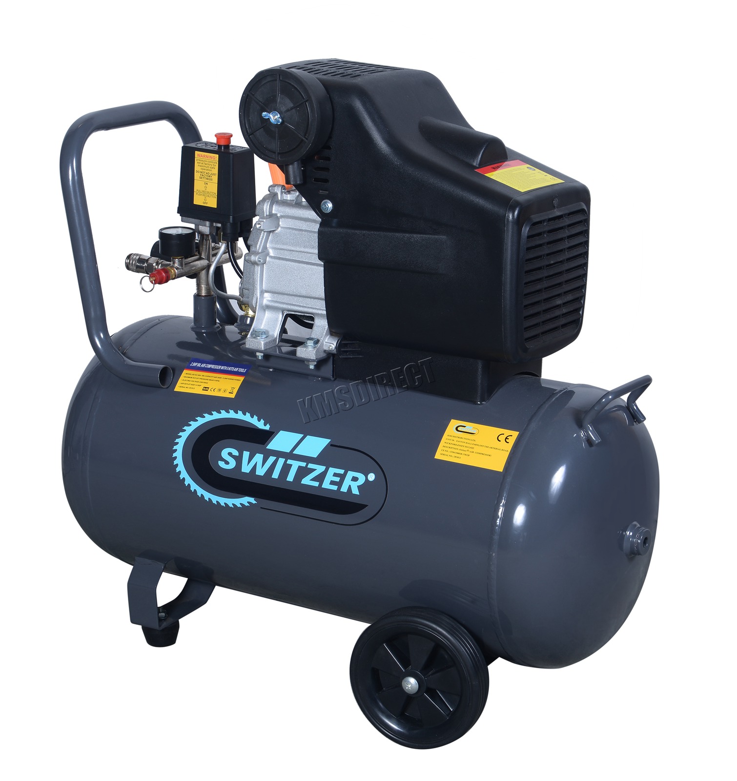 SPARE REPAIR SwitZer Air Compressor 50L Litre 2.5HP 8 BAR 230V Wheel