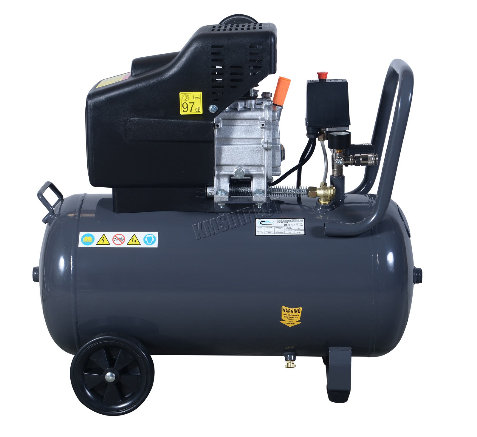 SPARE REPAIR SwitZer Air Compressor 50L Litre 2.5HP 8 BAR 230V Wheel