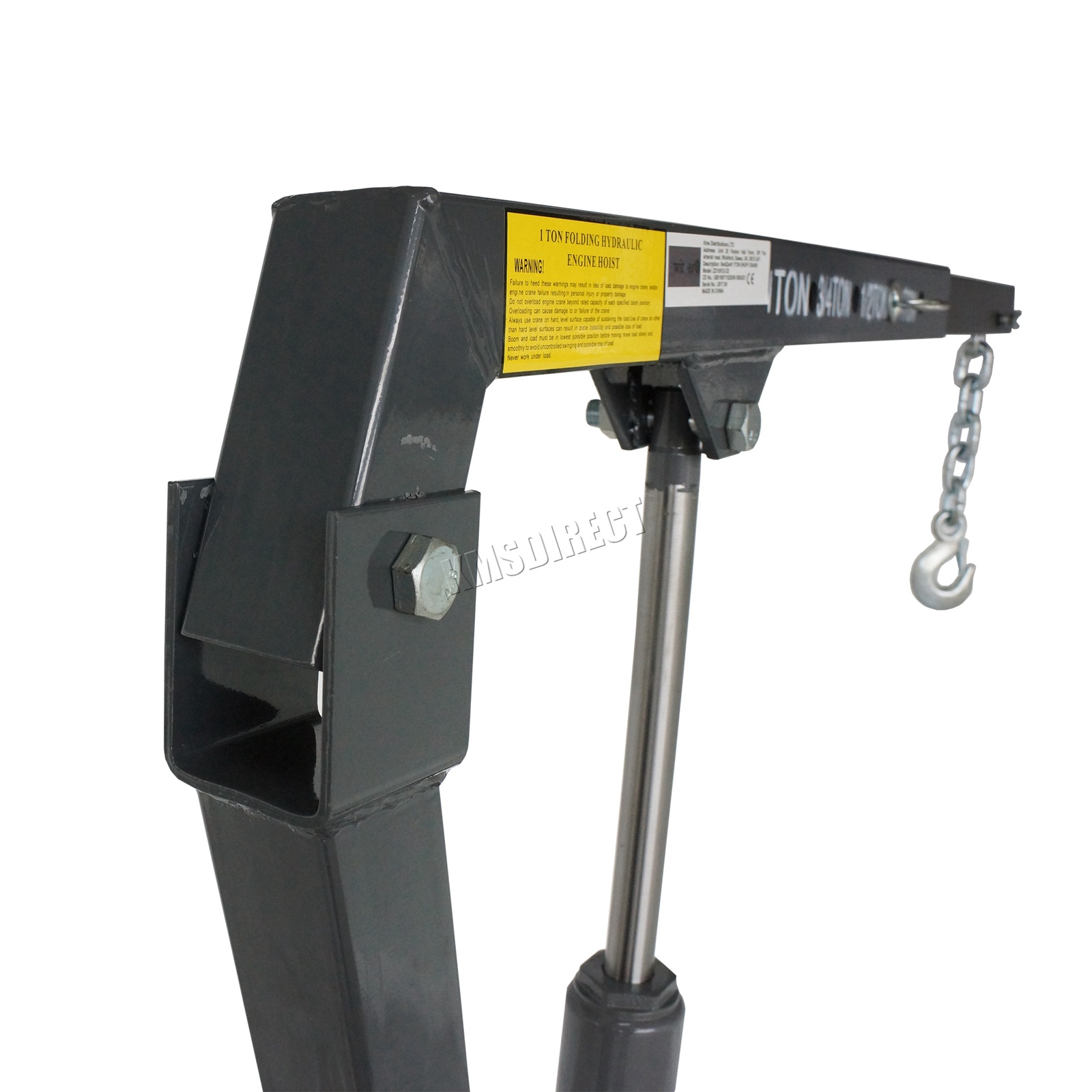 SwitZer Grey 1 Ton Tonne Hydraulic Folding Engine Crane Stand Hoist