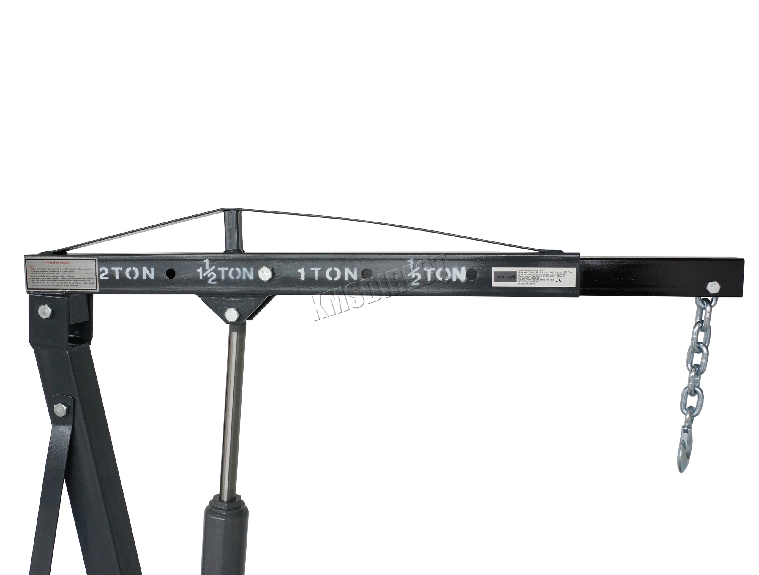 SwitZer Grey 2 Ton Tonne Hydraulic Folding Engine Crane Stand Hoist