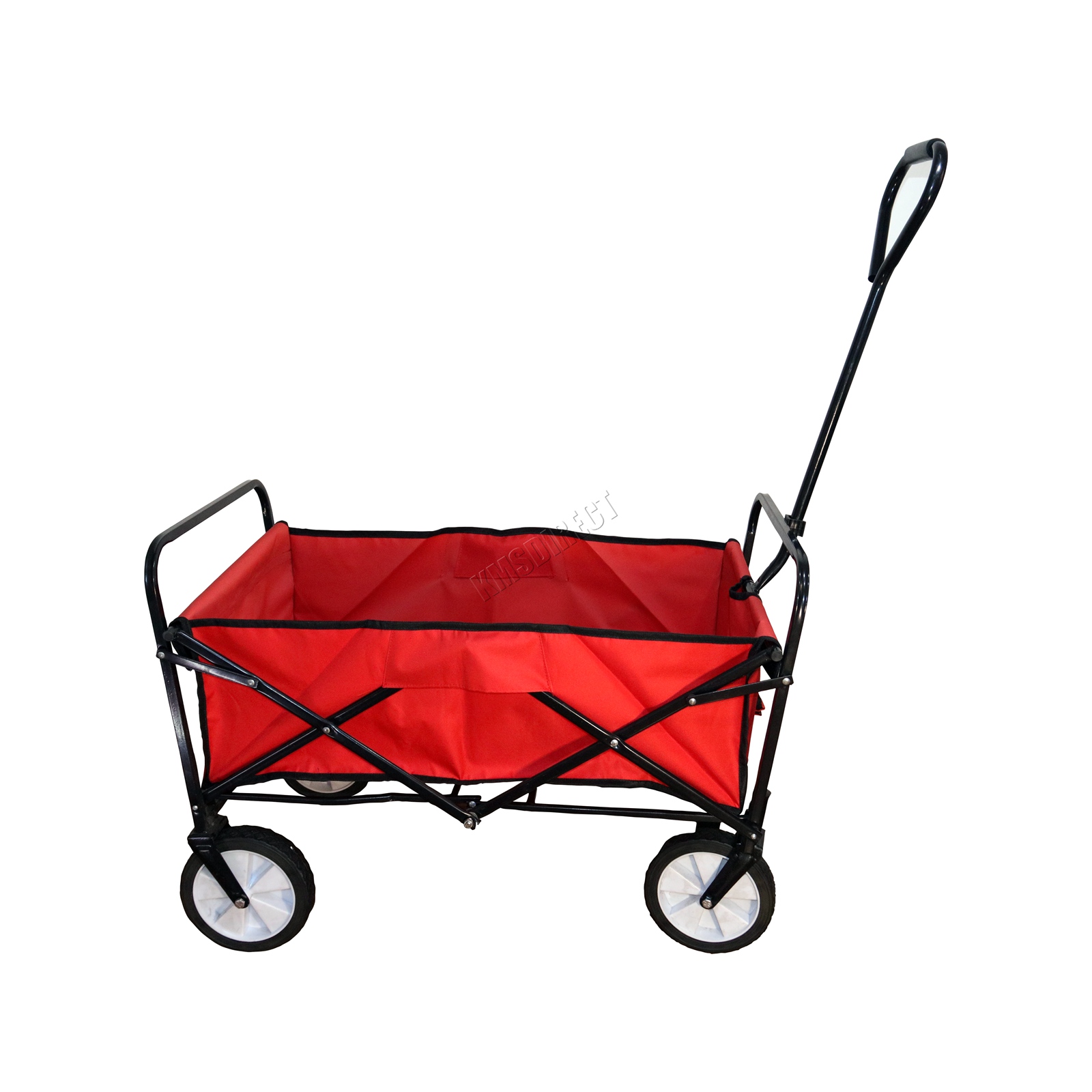 BIRCHTREE Foldable Garden Trolley Wheelbarrow Trailer Hand Cart Wagon