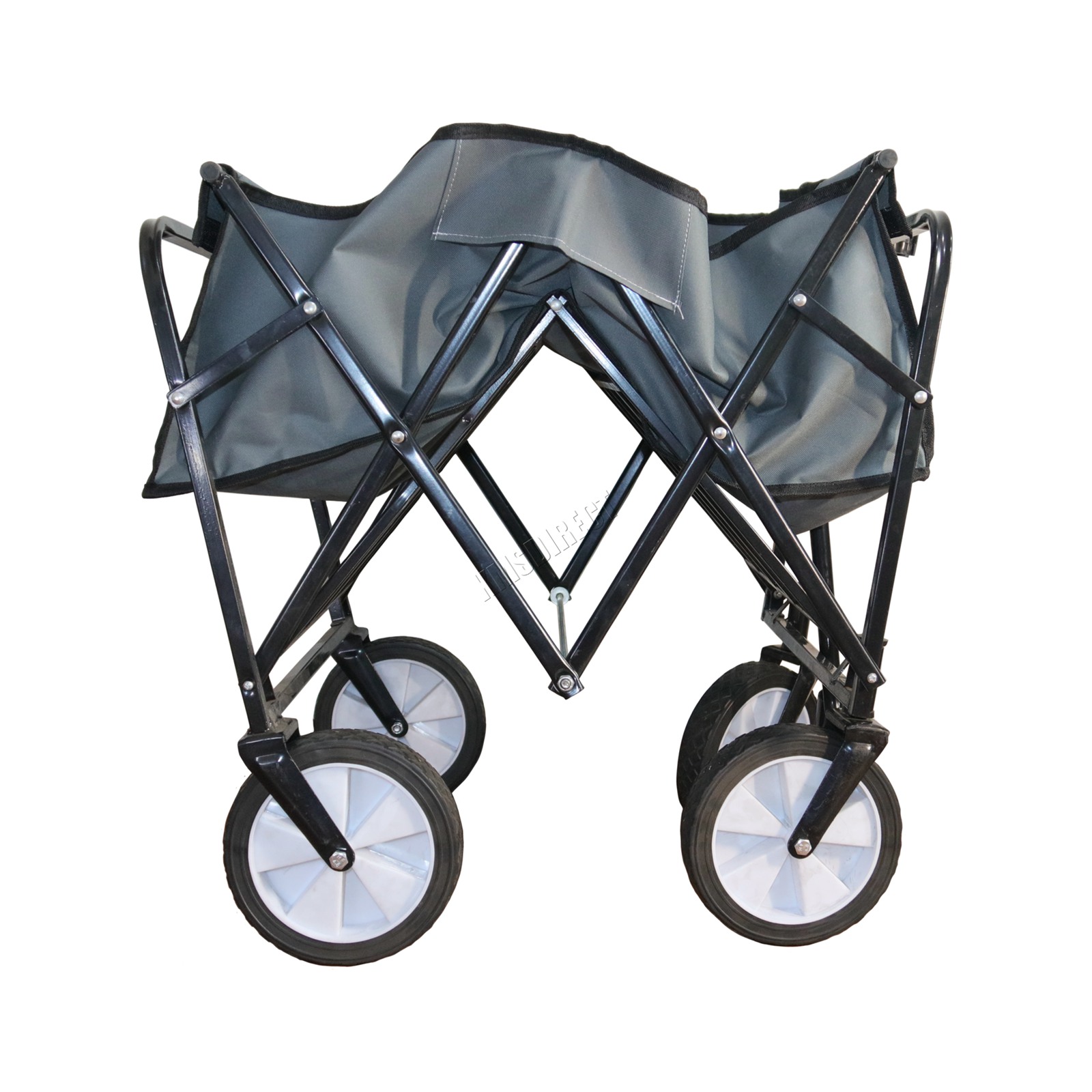 BIRCHTREE Foldable Garden Trolley Wheelbarrow Trailer Hand Cart Wagon