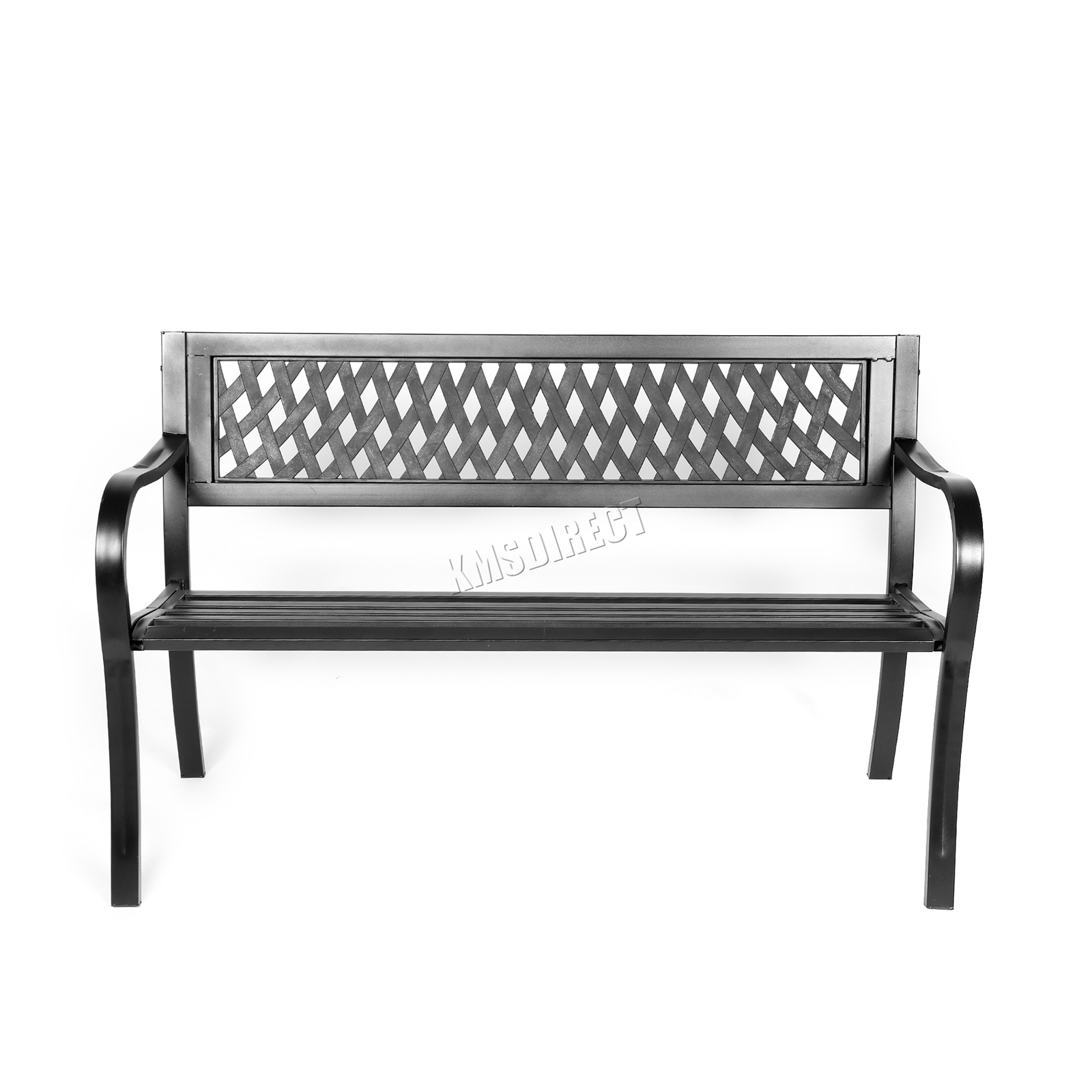 WestWood Outdoor 3 Seater Garden Bench Seat Chair Slat Steel Park Patio