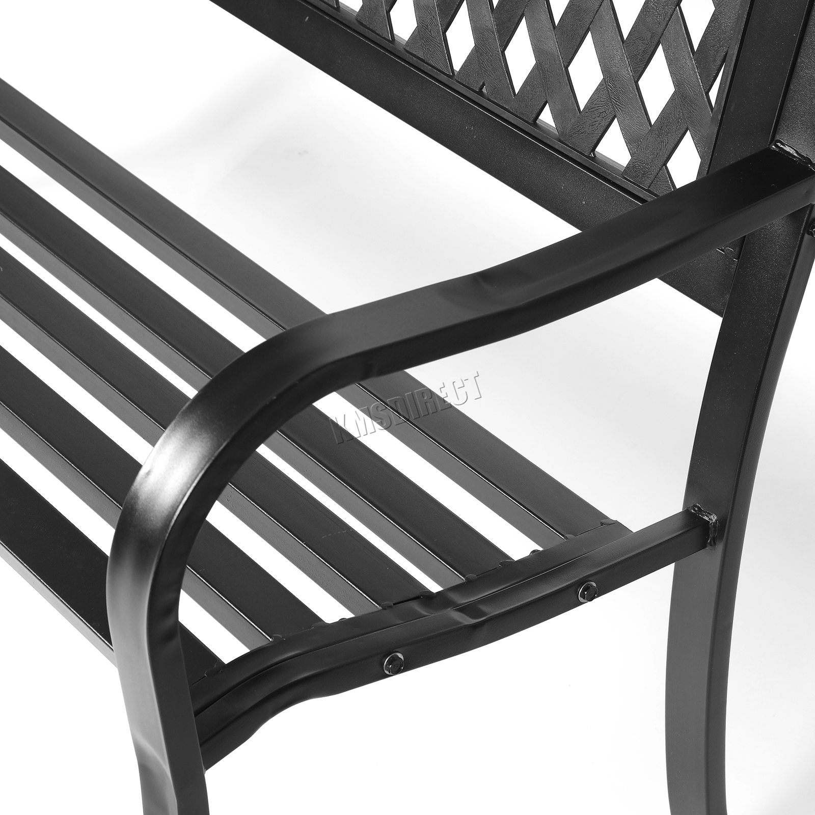 WestWood Outdoor 3 Seater Garden Bench Seat Chair Slat Steel Park Patio