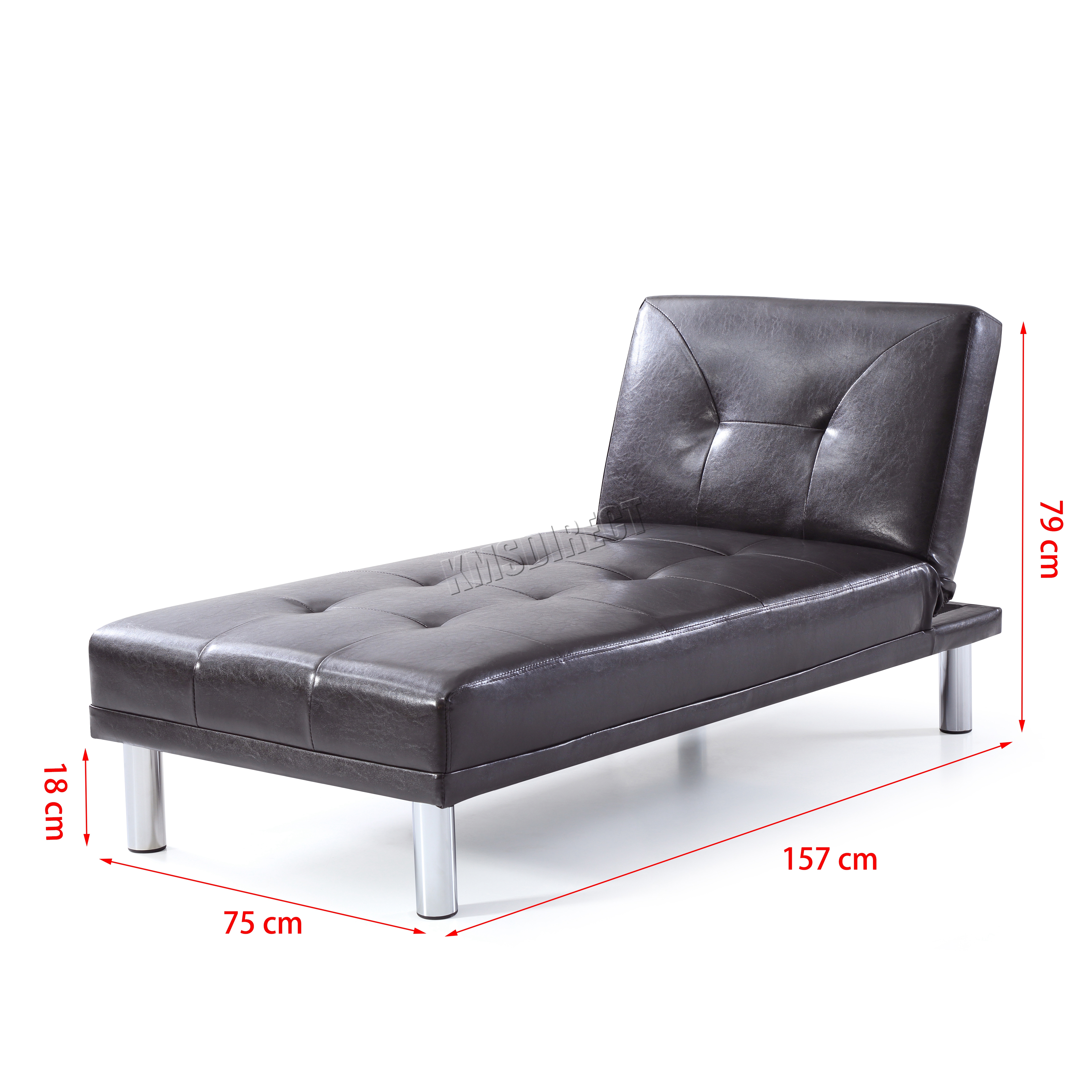 Packaging Damaged Westwood Chaise Longue Single Sofa Bed Faux Sentinel Packaging Damaged Westwood Chaise Longue Single Sofa Bed Faux Leather Brown
