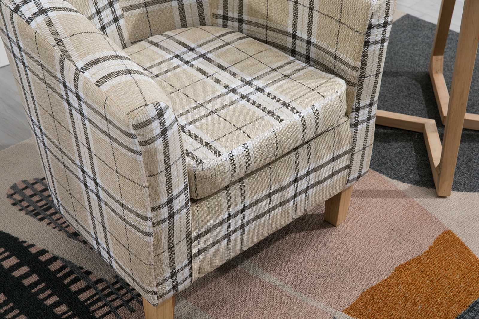 WestWood Linen Fabric Tub Chair Armchair Dining Living Room Lounge