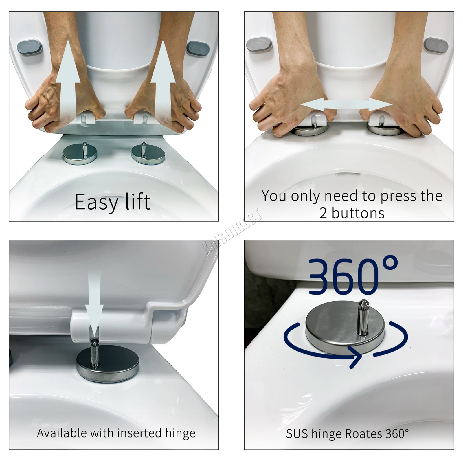 WestWood 2IN1 Combi Toilet Seat Set with Basin and Tap Sink All in One