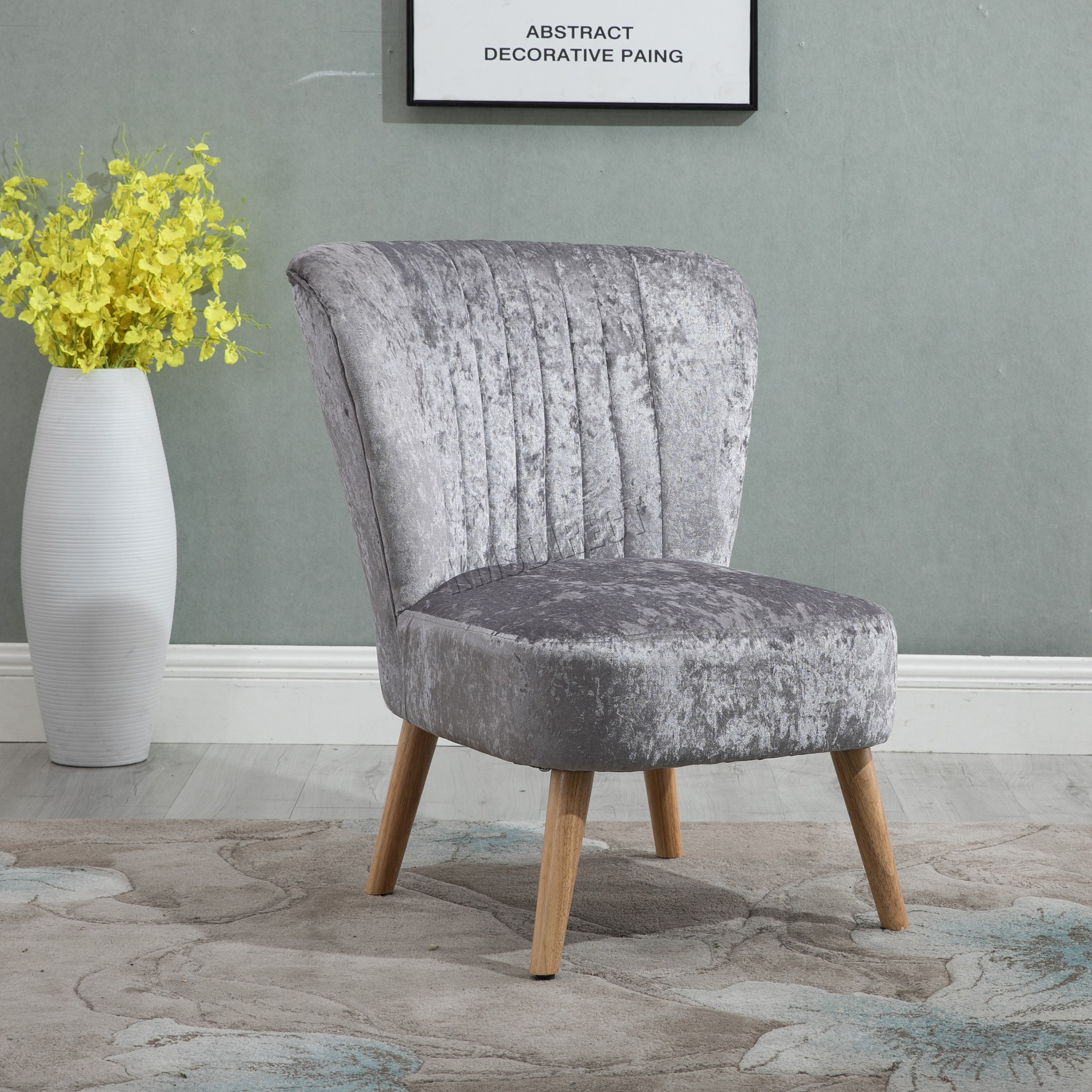 WestWood Crush Velvet Fabric Accent Tub Chair Sofa Seat Lounge Bedroom