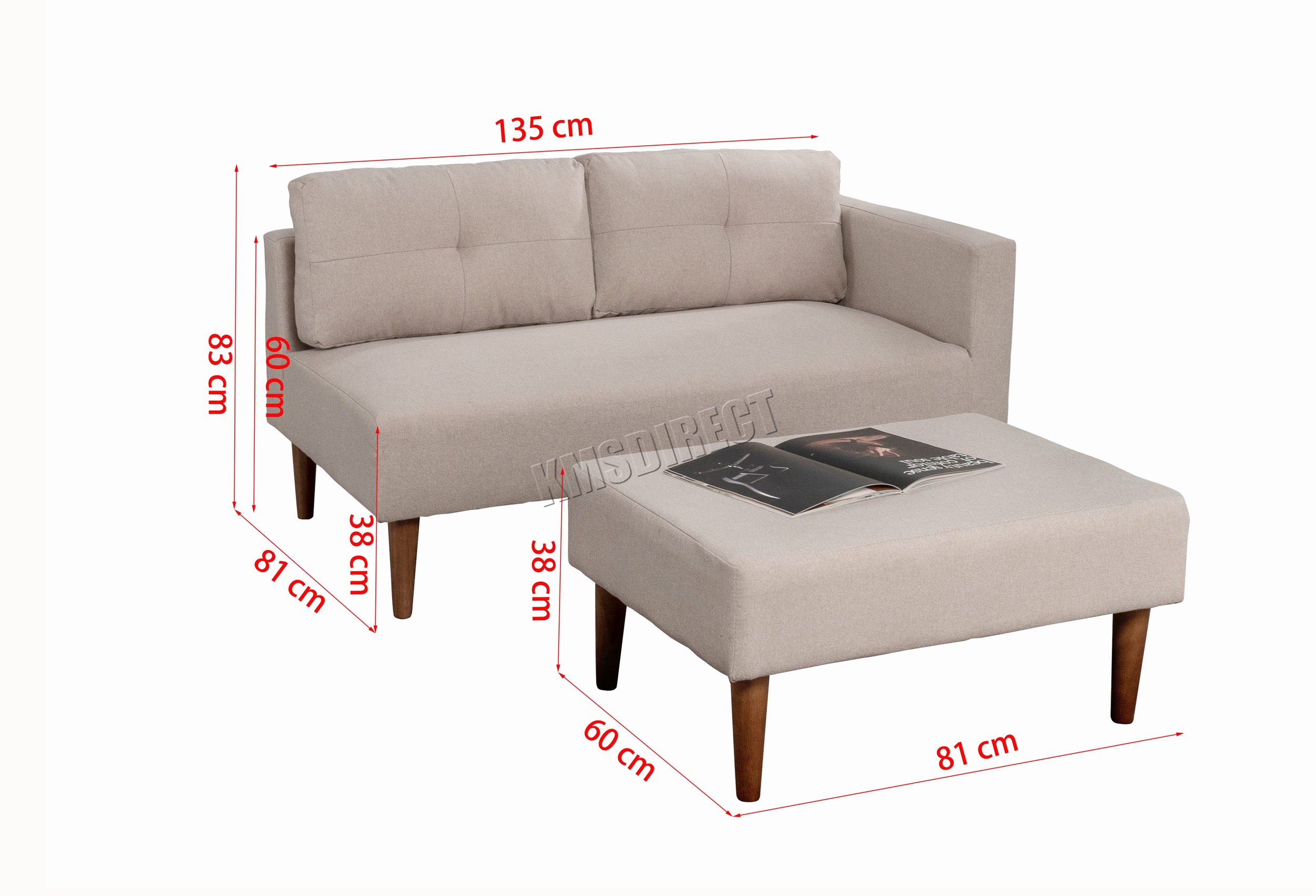 Westwood Fabric Sofa With Stool Footrest 2 3 Seater Chaise Longue Westwood Fabric Sofa With Stool Footrest 2 3