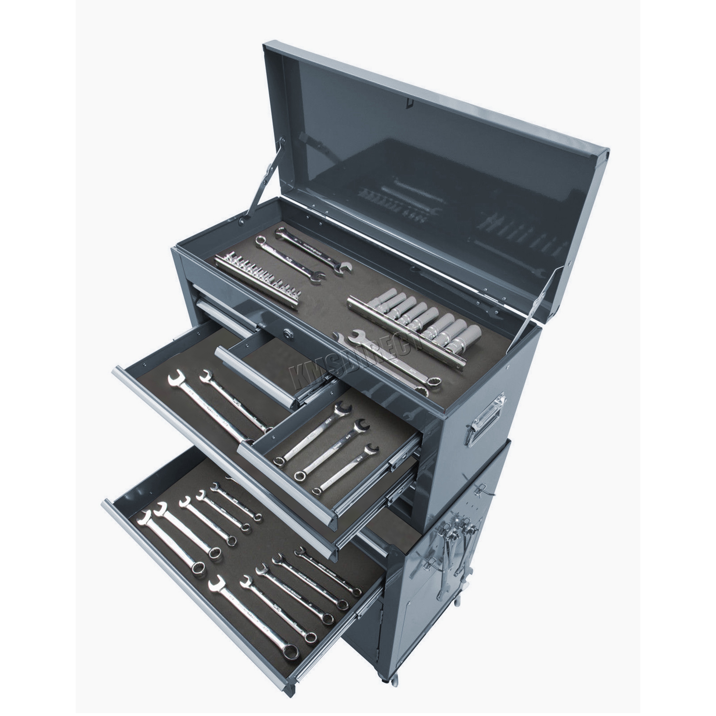 SwitZer Metal Tool Box Trolley Chest Storage Organizer Cart