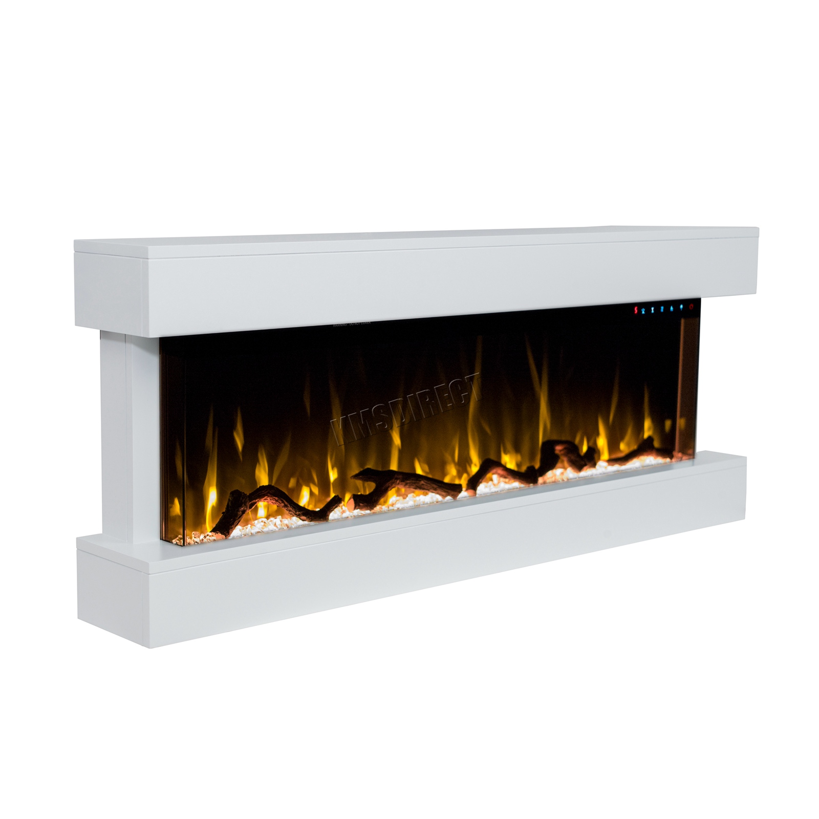 Foxhunter Wall Mounted Floating Electric Fireplace - 1600w Led Fire 