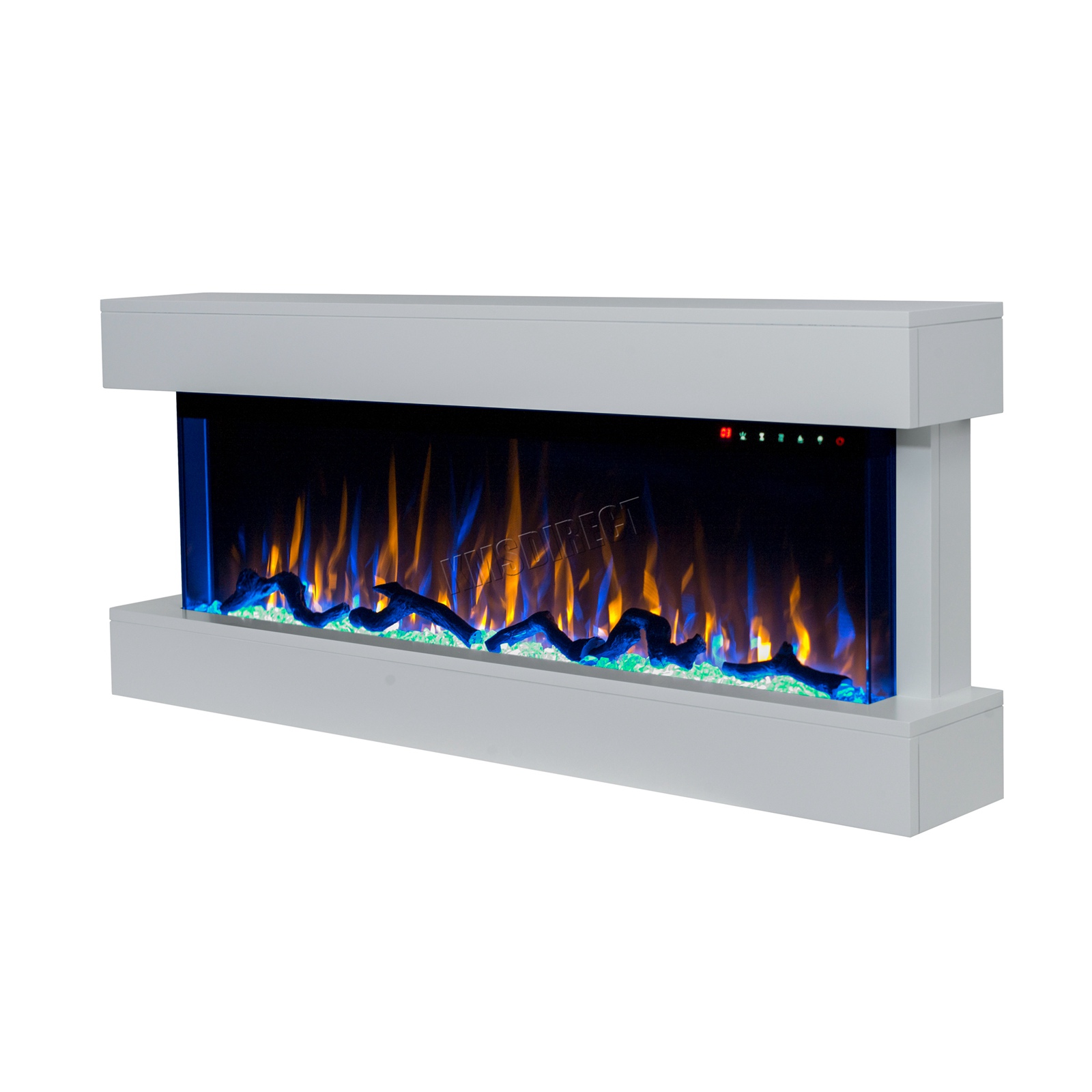 FoxHunter Wall Mounted Floating Electric Fireplace 1600W LED Fire