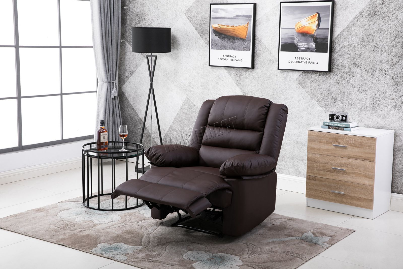 WestWood Recliner Sofa Chair Armchair Luxury Seater PU Leather Cinema