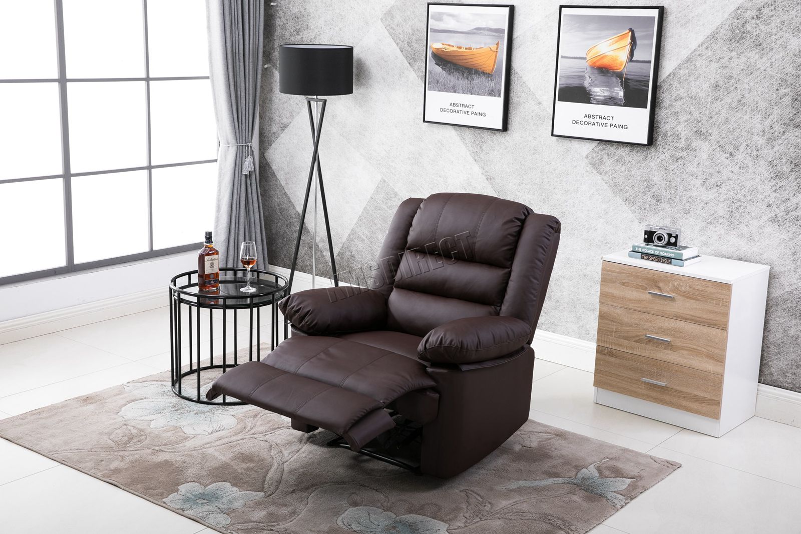 WestWood Recliner Sofa Chair Armchair Luxury Seater PU Leather Cinema