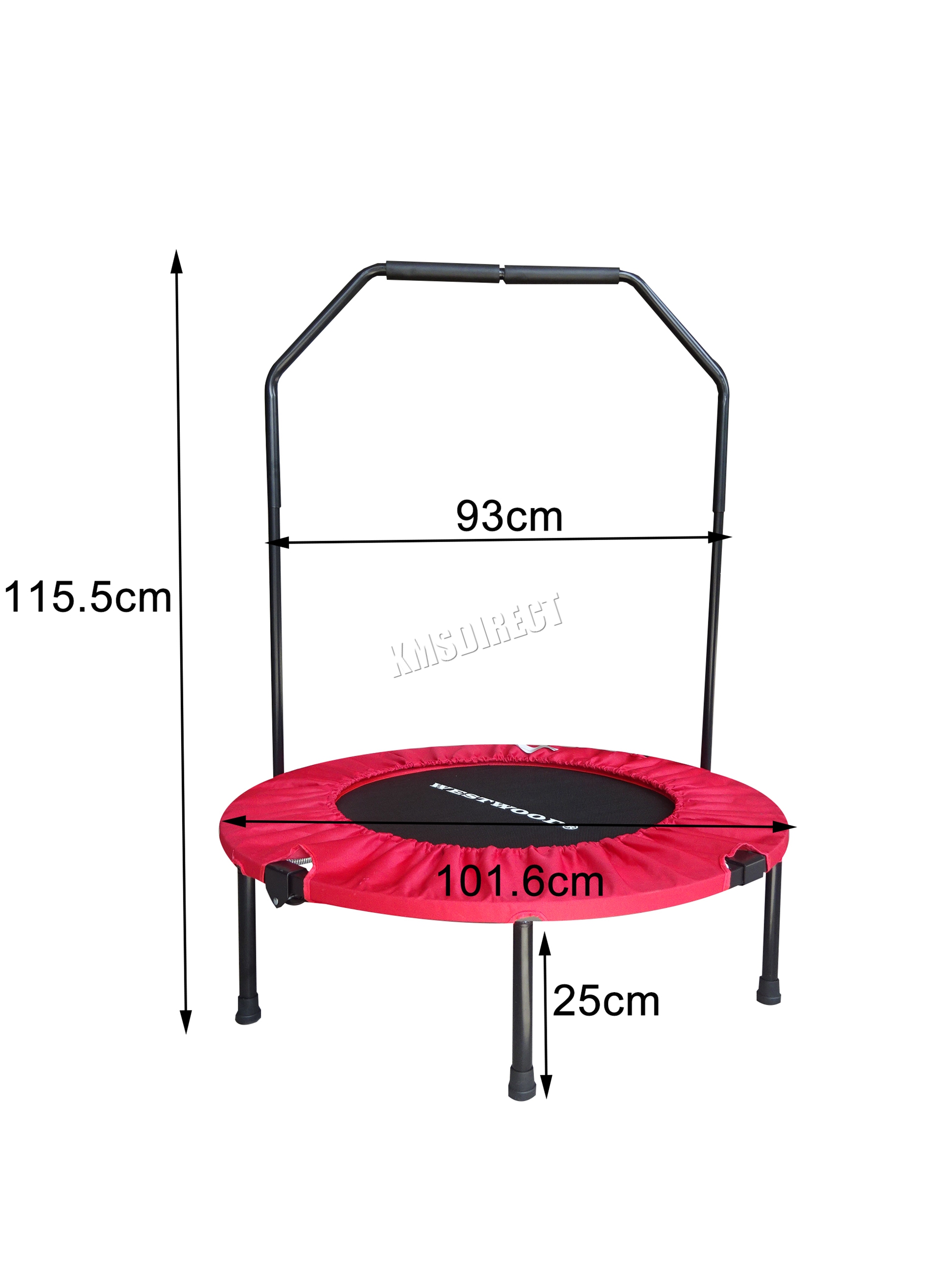 WestWood Mini Trampoline Foldable Fitness Rebounder With Handrail 36/40/48" eBay