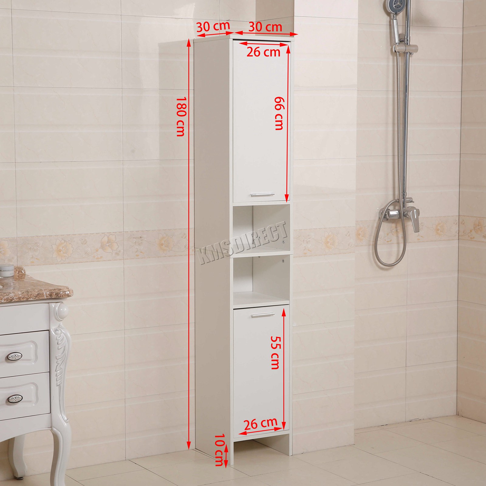 WestWood Bathroom Tall Shelving Storage Cupboard Floor Standing BC10 eBay