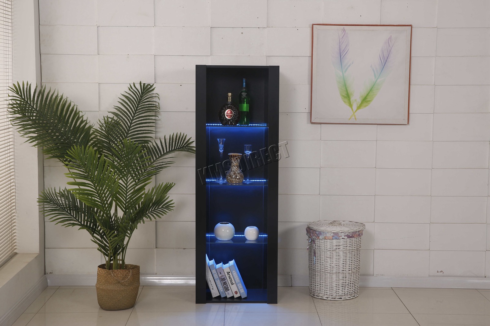 WestWood LED Display Shelving Unit RGB Lights Glass Shelves PB PHC04 eBay