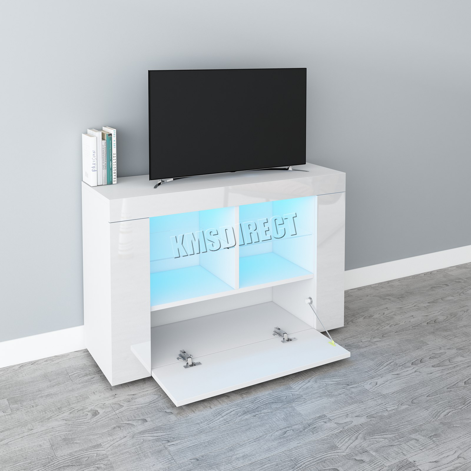 Westwood Modern LED TV Unit Stand High Gloss Doors Matte Body