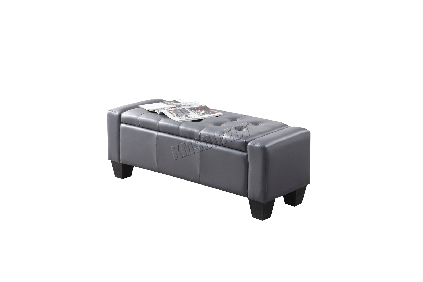 WestWood PU Leather Ottoman Storage Bench Footrest Stool Lift Top Home