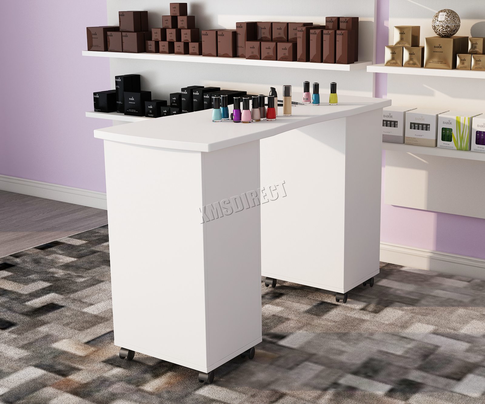 EX Demo Westwood Manicure Table Nail Care Bar Hand Beauty Salon Desk Nt02 White for sale online