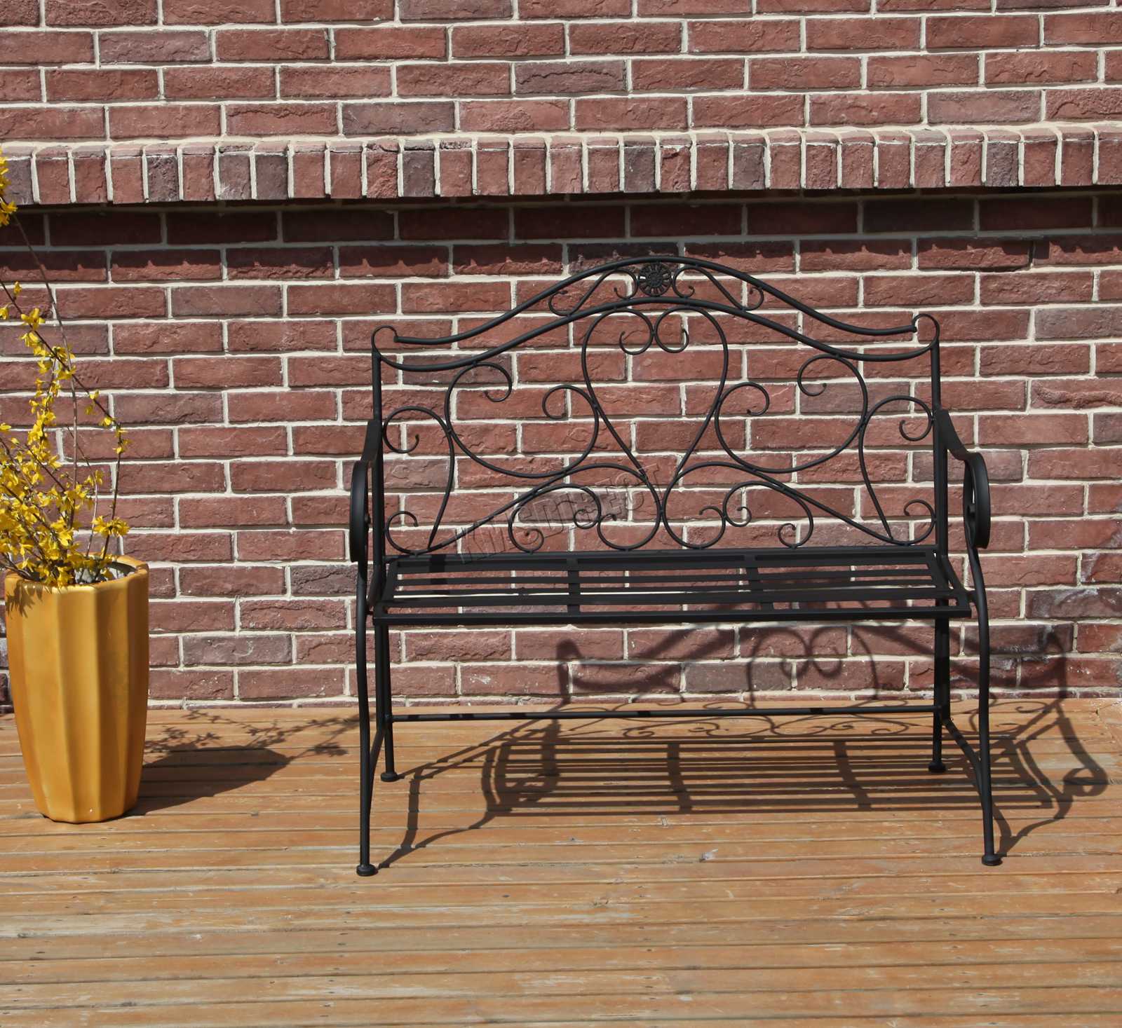 WestWood Patio Outdoor 2 Seater Garden Bench Metal Iron Ornate Vintage