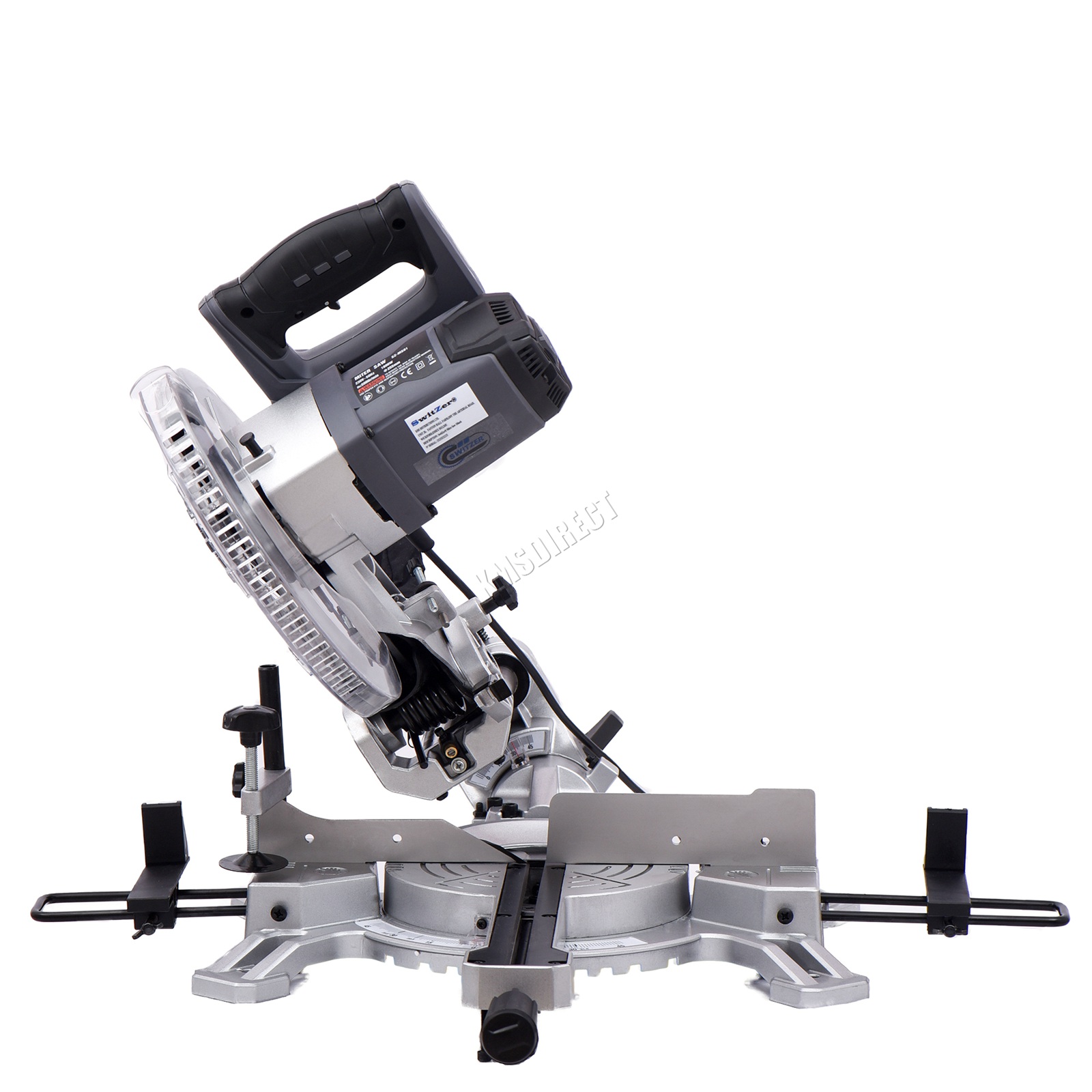 SwitZer Mitre Saw 10 inch Compound Sliding 1800W Single Bevel Cut Laser