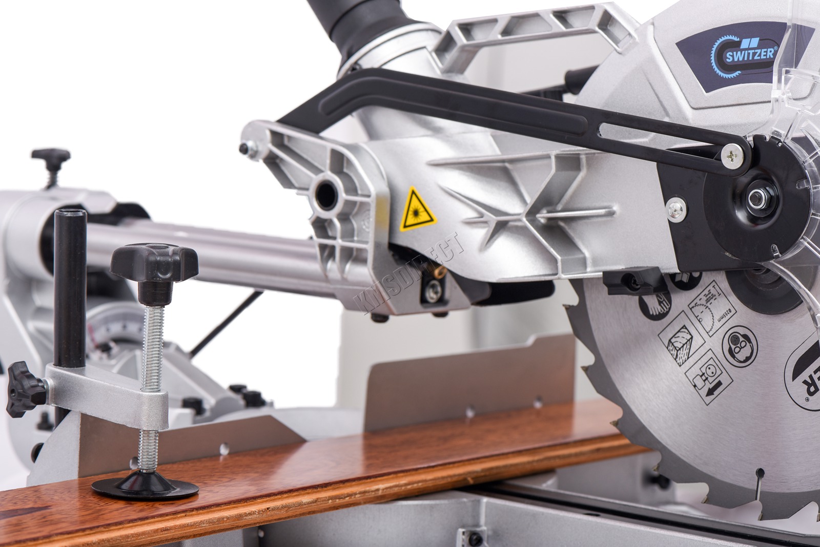 SwitZer Mitre Saw 10 inch Compound Sliding 1800W Single Bevel Cut Laser Blade 5055418336451 eBay