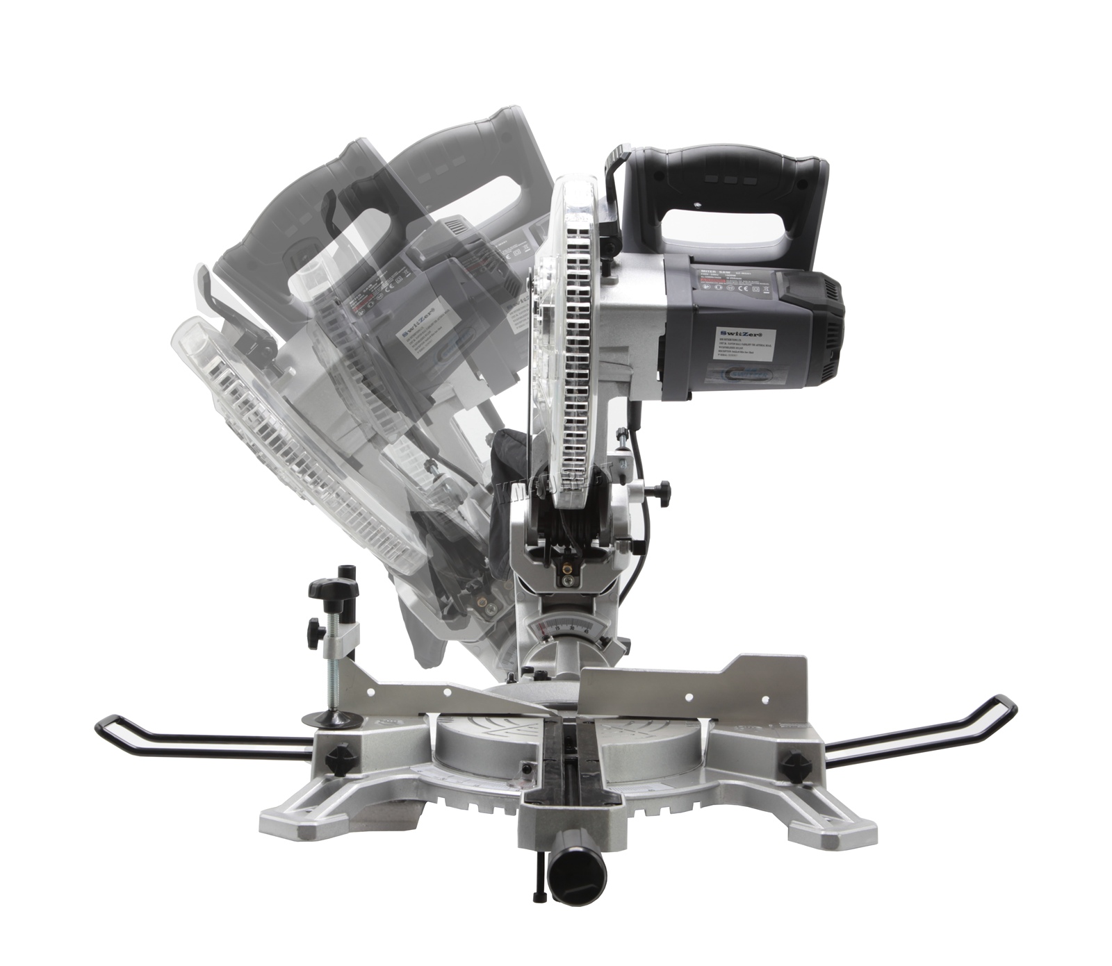 SwitZer Mitre Saw 10 inch Compound Sliding 1800W Single Bevel Cut Laser Blade 5055418336451 eBay
