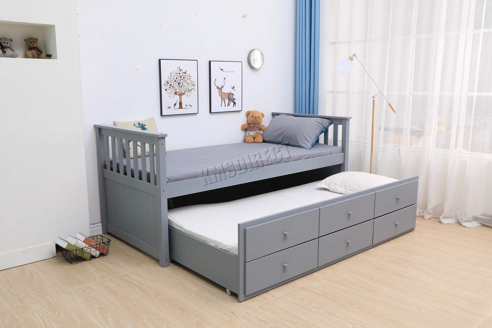 Westwood 3ft Single Daybed Solid Wood Frame 3 Drawers Trundle No