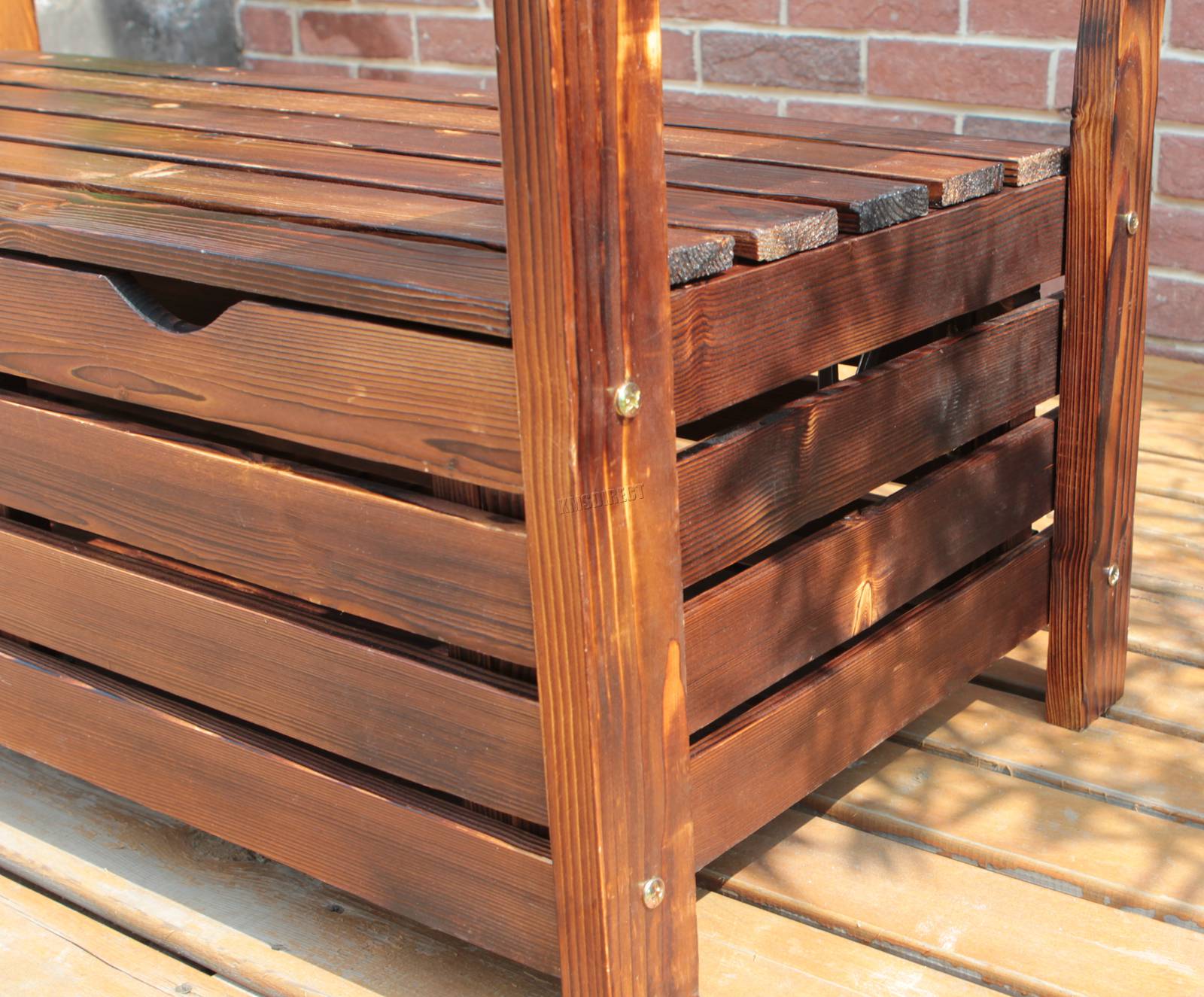 WestWood Garden Bench 2 Seater Storage Box Chair Wood Patio Deck Patio