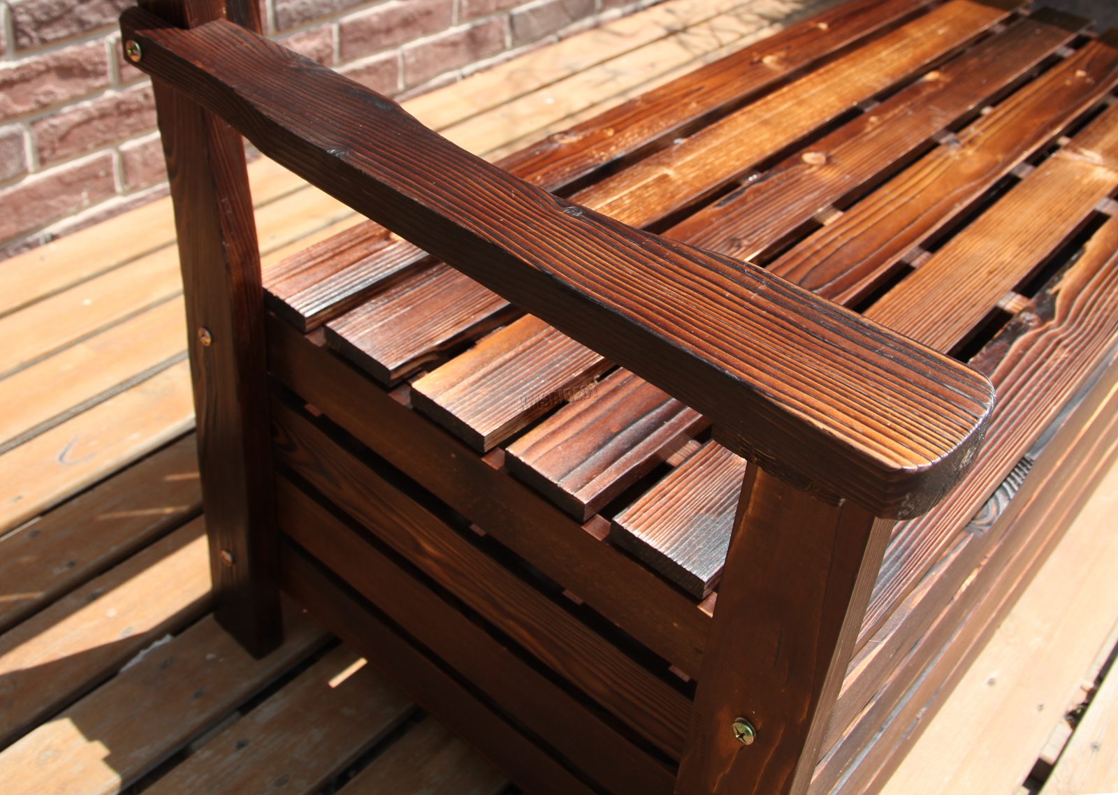 WestWood Garden Bench 2 Seater Storage Box Chair Wood Patio Deck Patio