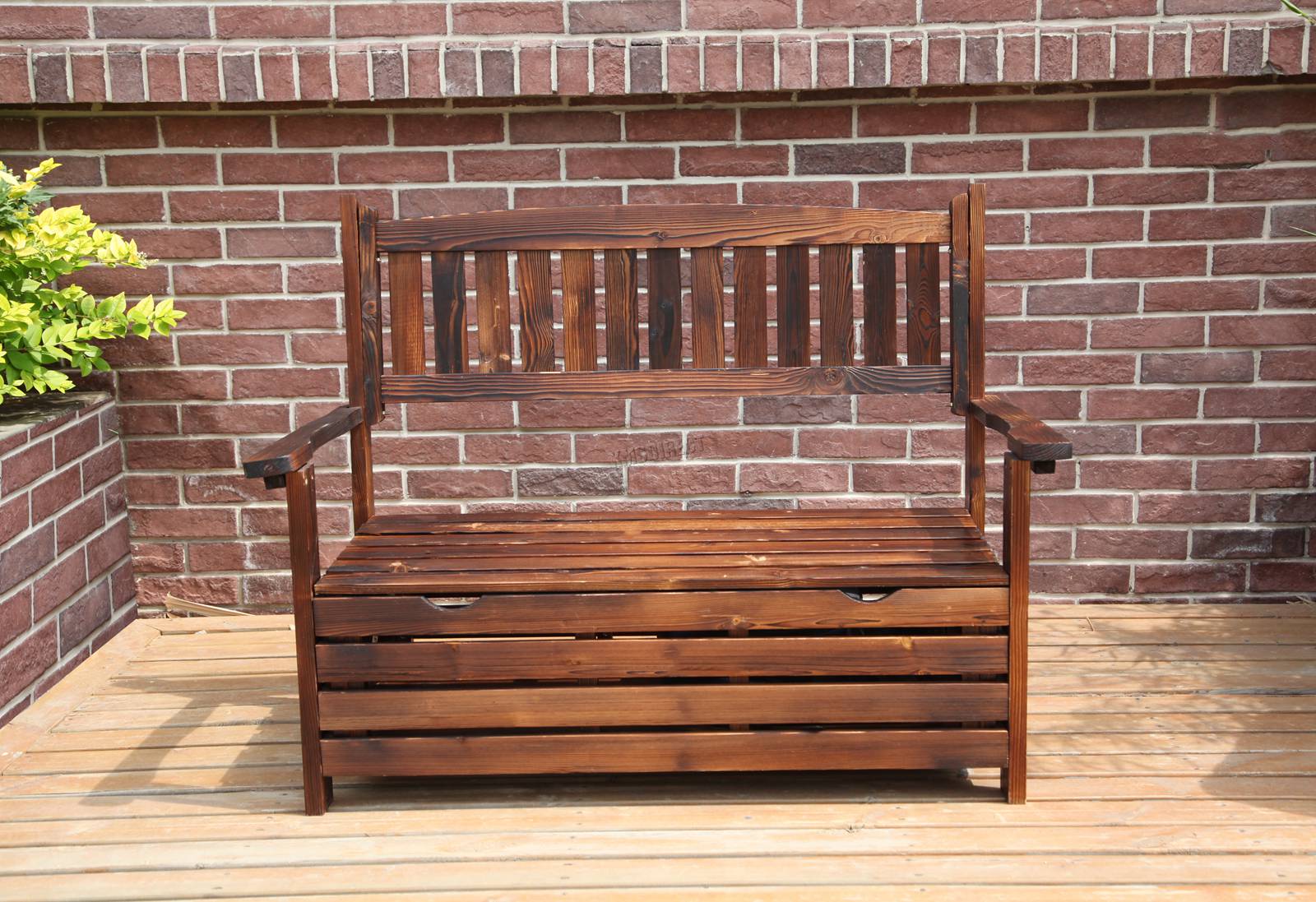 BIRCHTREE Garden Bench 2 Seater Storage Box Chair Wood Patio Deck Patio