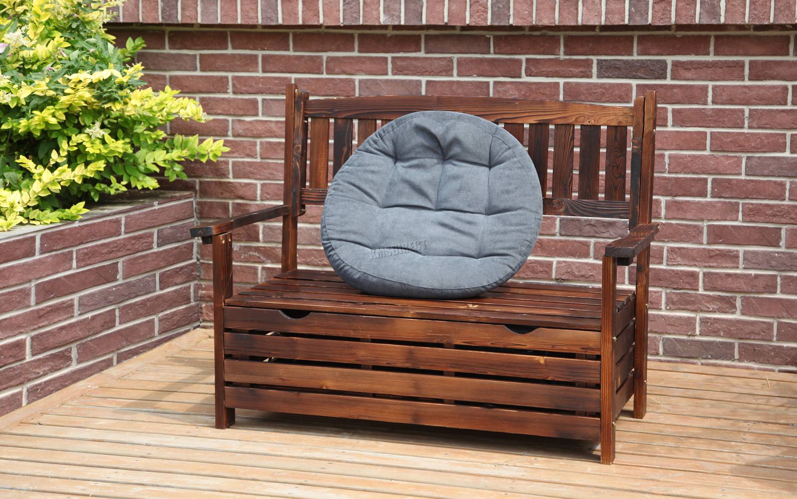 BIRCHTREE Garden Bench 2 Seater Storage Box Chair Wood Patio Deck Patio