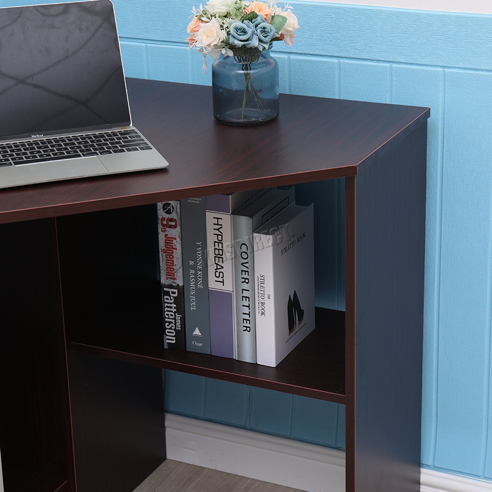 WestWood PC Computer Desk Corner Wooden Desktop Table 2 shelf